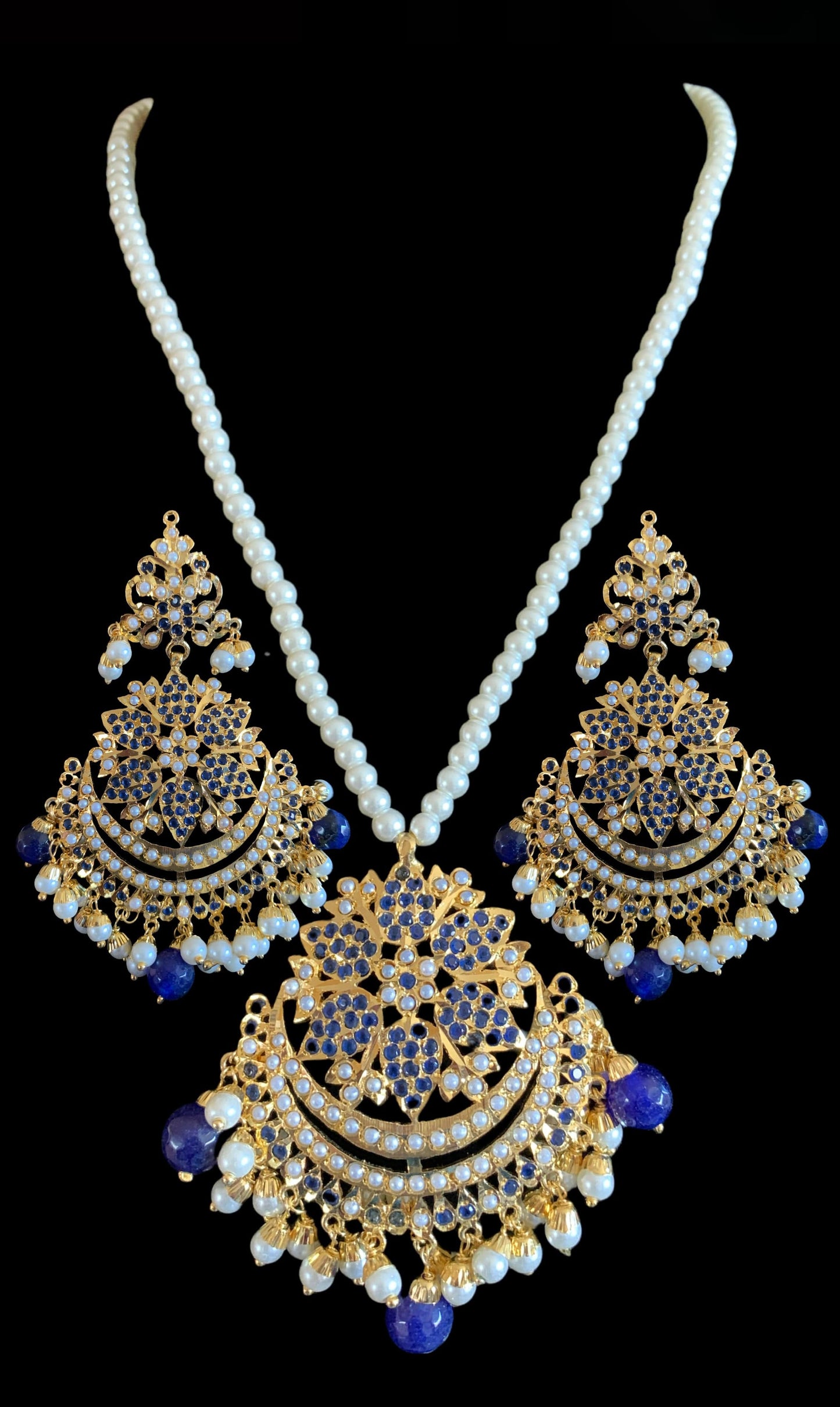 PS415 Mohini pendant set ( sapphire )READY TO SHIP