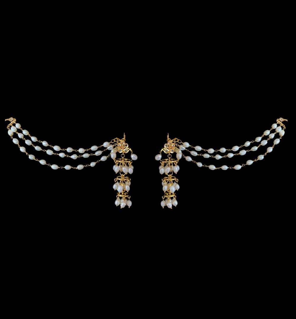 DER212 Insha jhumka in fresh water pearls ( READY TO SHIP )