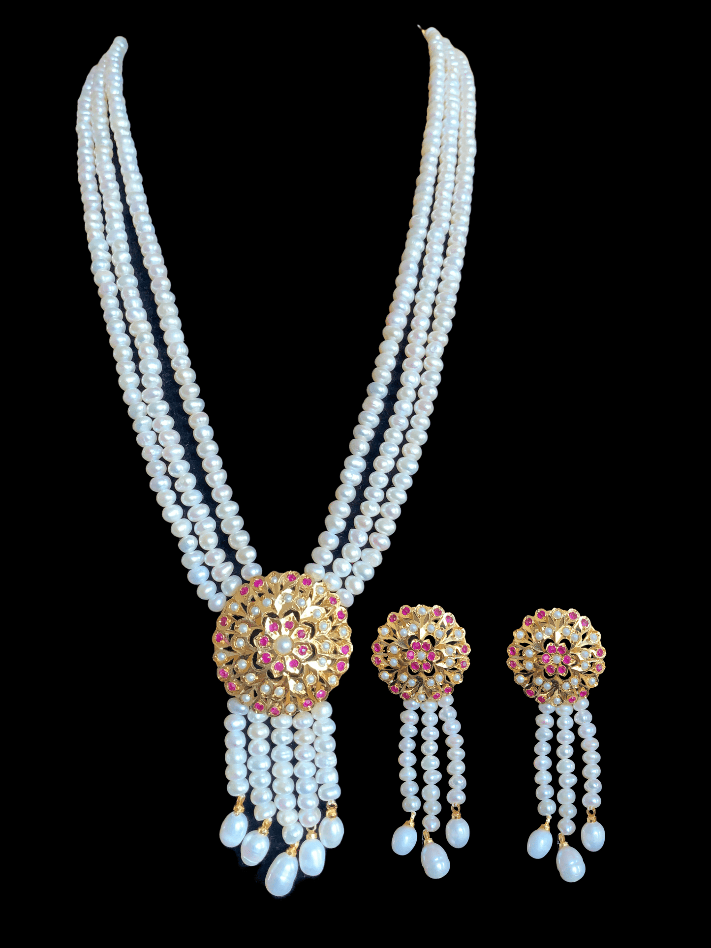 LN139 SAVAIRA freshwater pearl necklace with earrings ( READY TO SHIP)