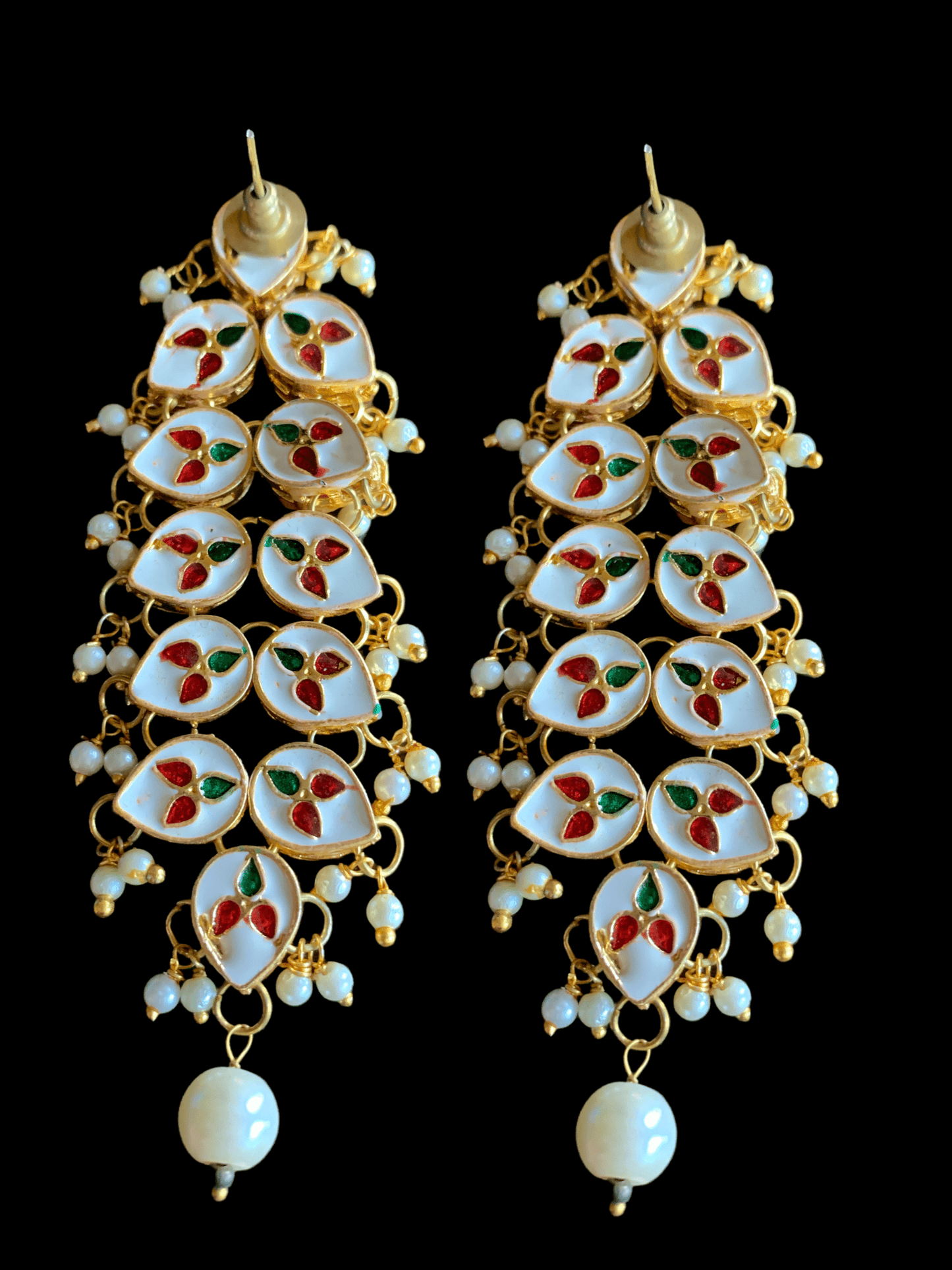 DER141 Saru Kundan earrings (READY TO SHIP )