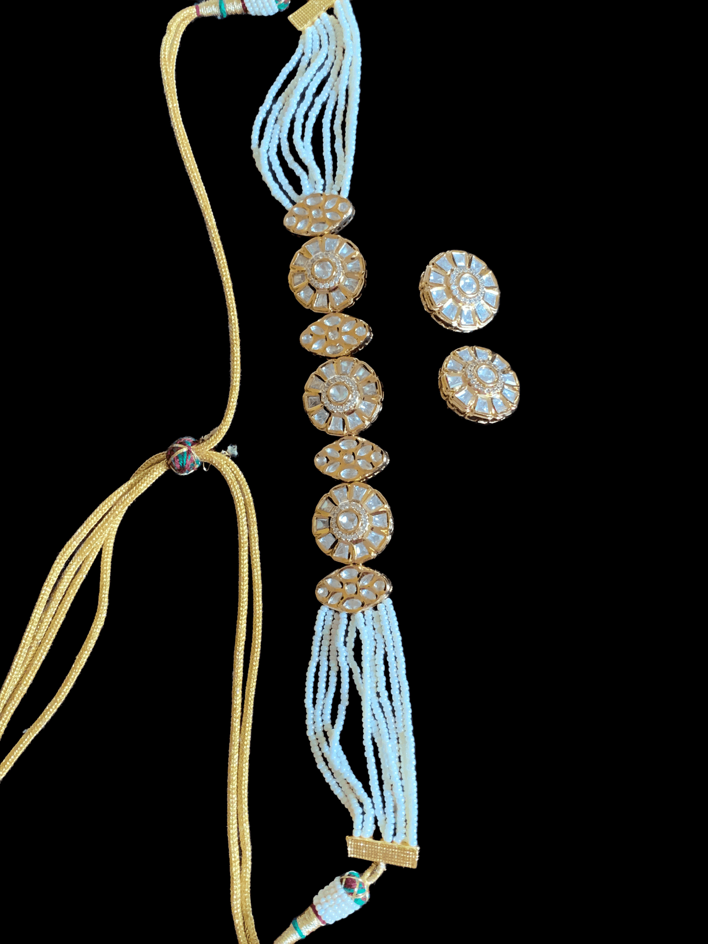 C101 gold plated polki choker ( READY TO SHIP)