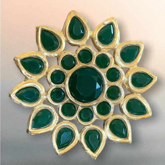 DJR37  Kundan ring  green ( READY TO SHIP )