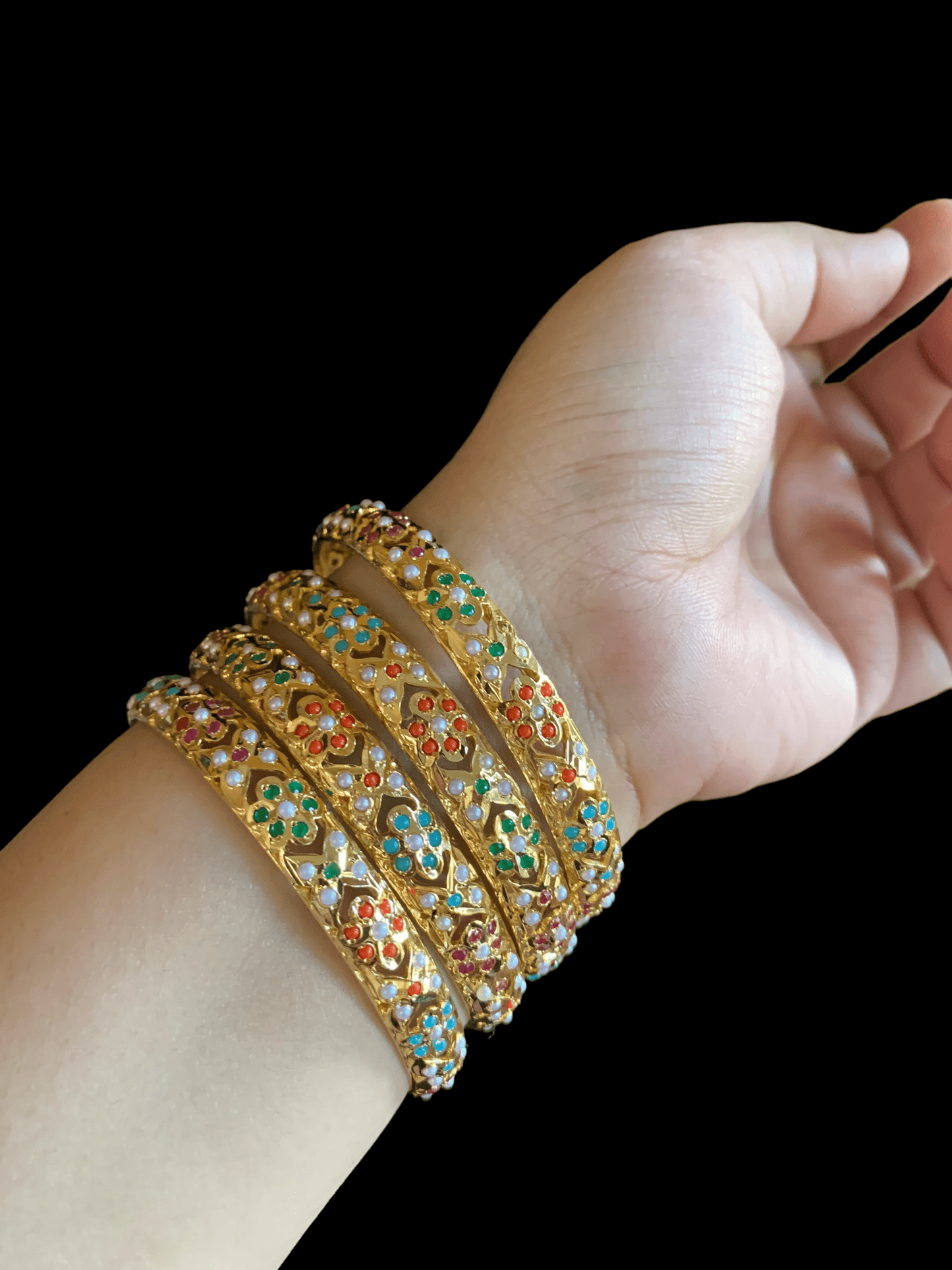 B36 Amira navratan bangles (READY TO SHIP )