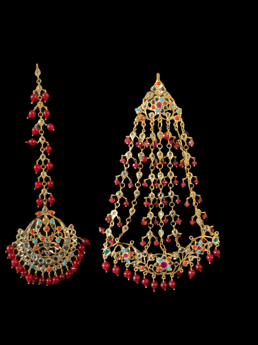 JTK00 Hira navratan  jhoomar tika  ( READY TO SHIP )