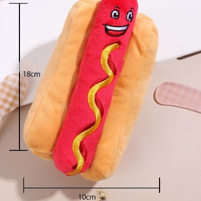 Dog toy hot dog