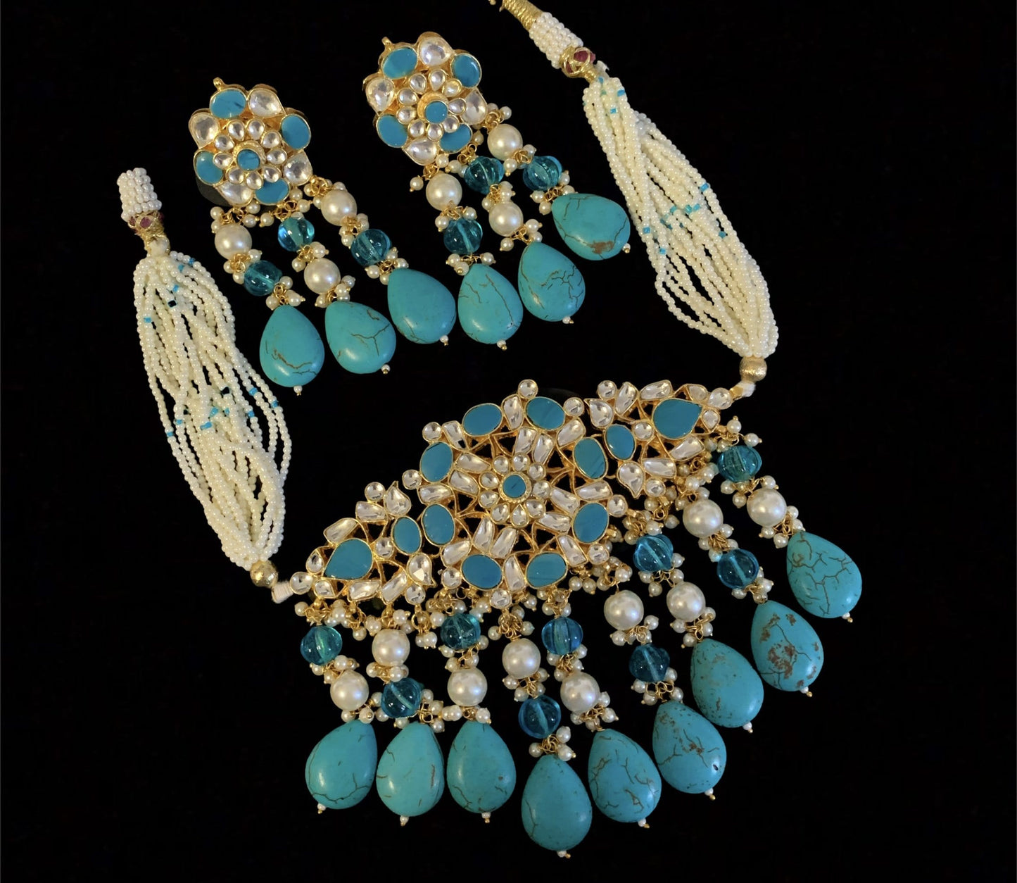 C225 Ria choker set  in Feroza ( READY TO SHIP)