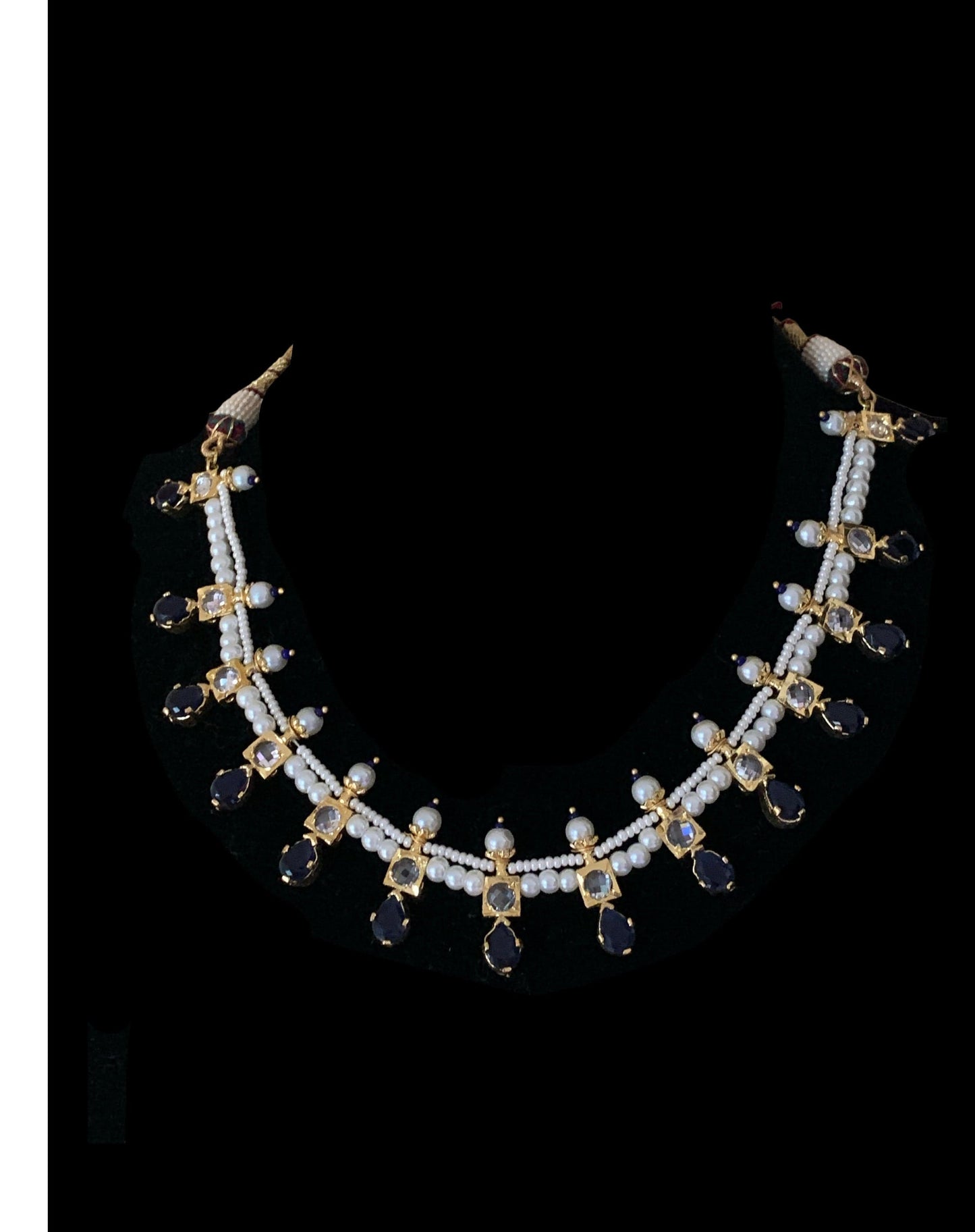 Kiara necklace set in sapphire ( READY TO SHIP )