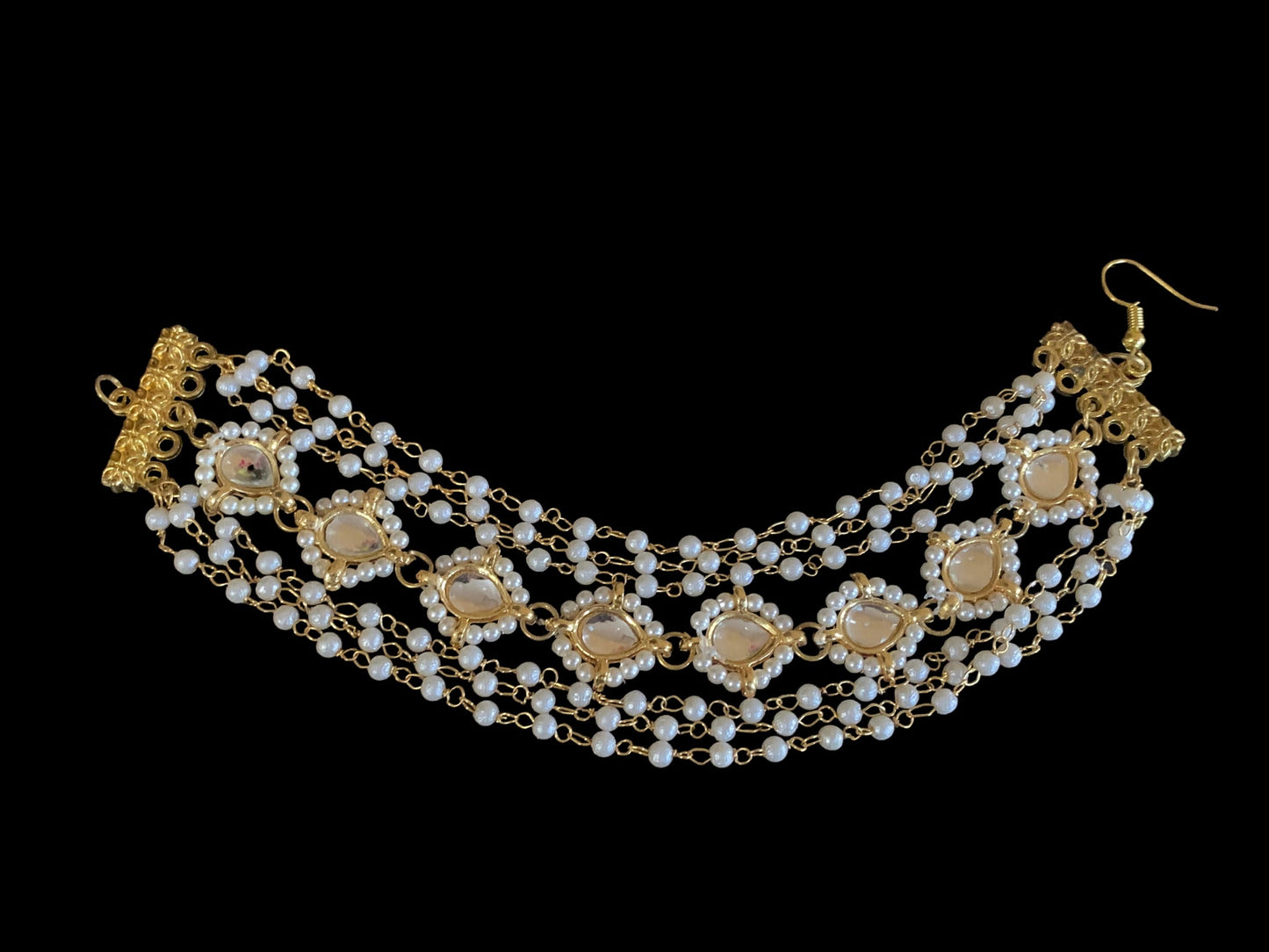 Kundan and pearl ear supports (READY TO SHIP )