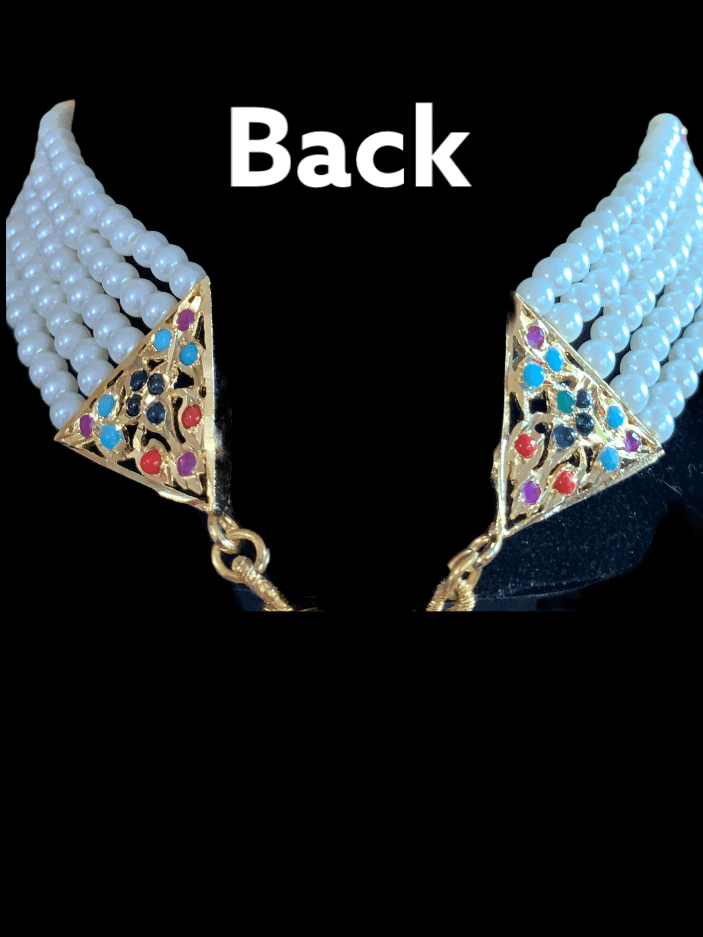 C89 Anushay choker set in navratan ( SHIPS IN 3 WEEKS )