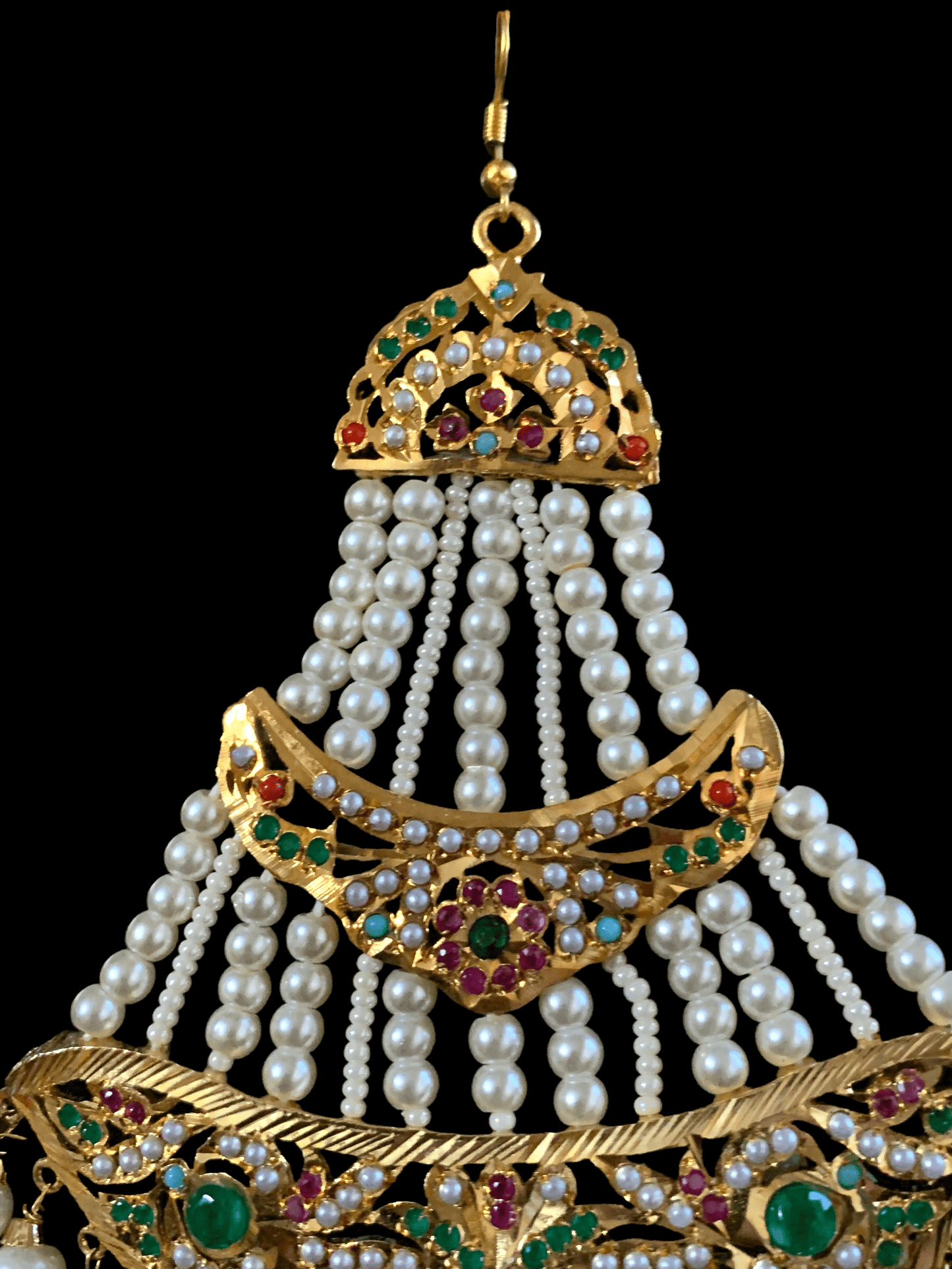 DJHR46   jadau jhoomar in Navratan  ( READY TO SHIP )