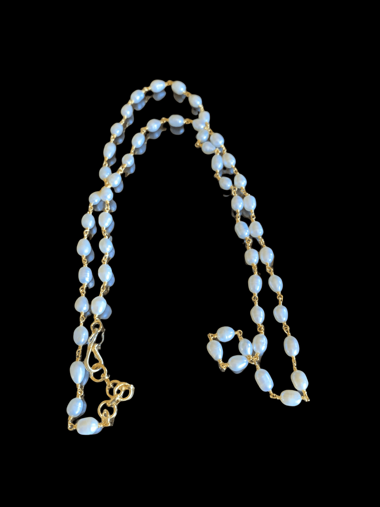 DNS114 Single layered fresh water pearl mala (SHIPS IN 2 WEEKS )