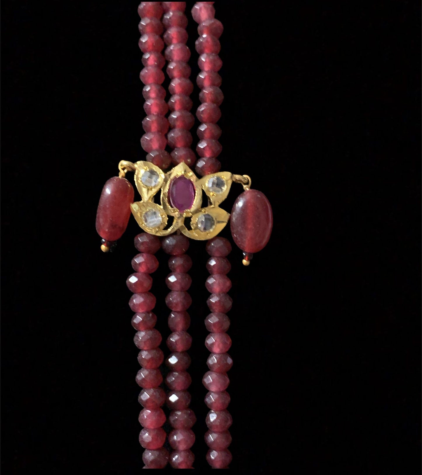 LN64 Raina Ruby beads necklace (SHIPS IN 3 WEEKS )