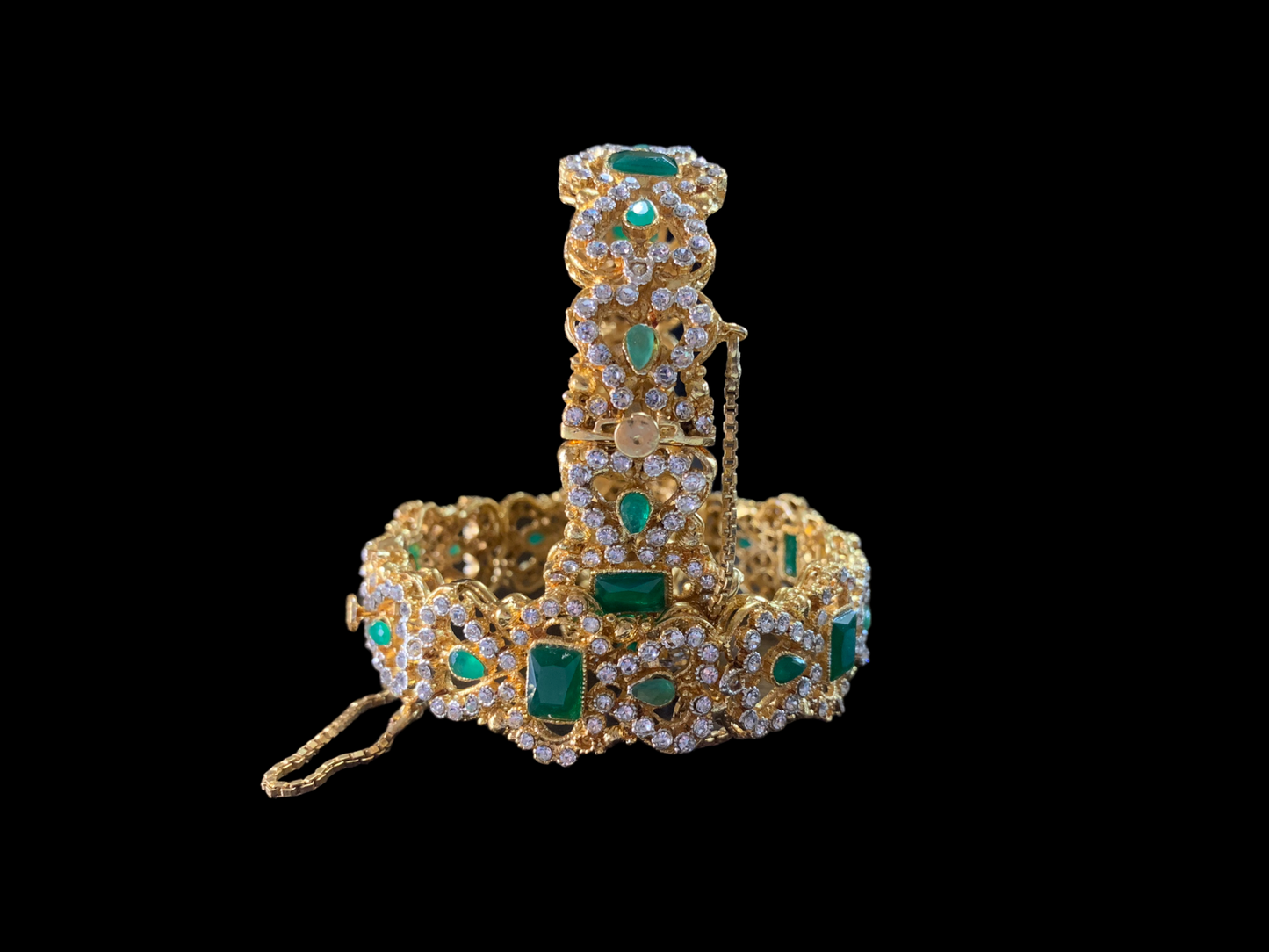 B118 green gold plated bangles - set of 2 ( READY TO SHIP)
