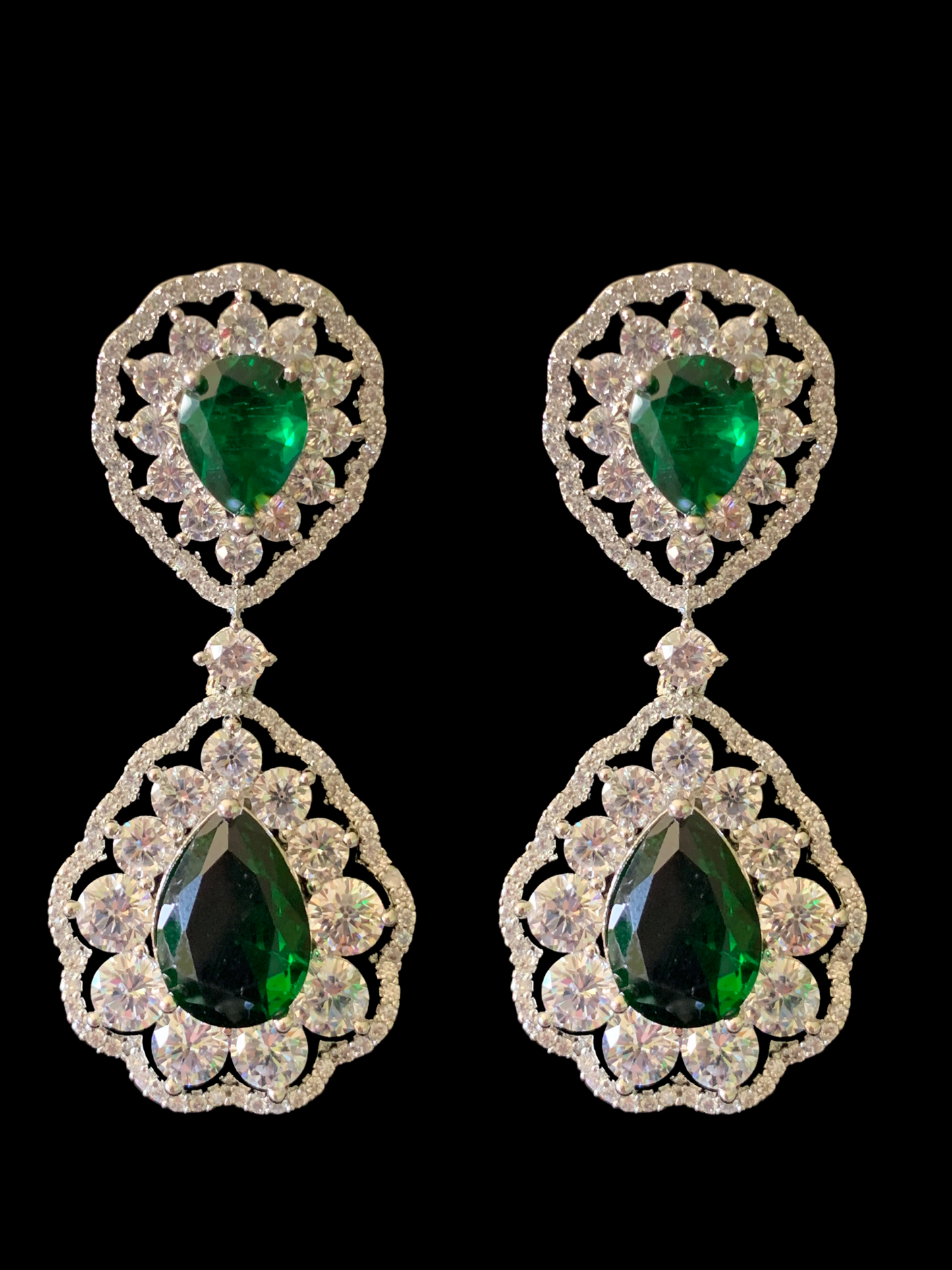 BR95 Cz necklace set - green ( READY TO SHIP )