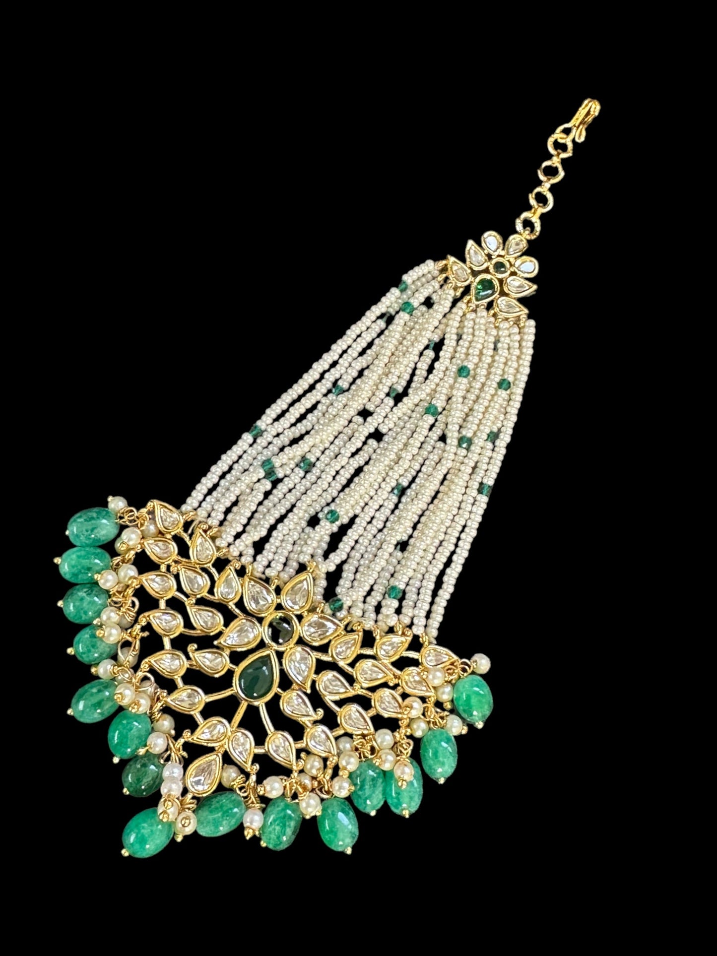 DJHR84 Gold plated high quality Polki jhoomar ( READY TO SHIP )