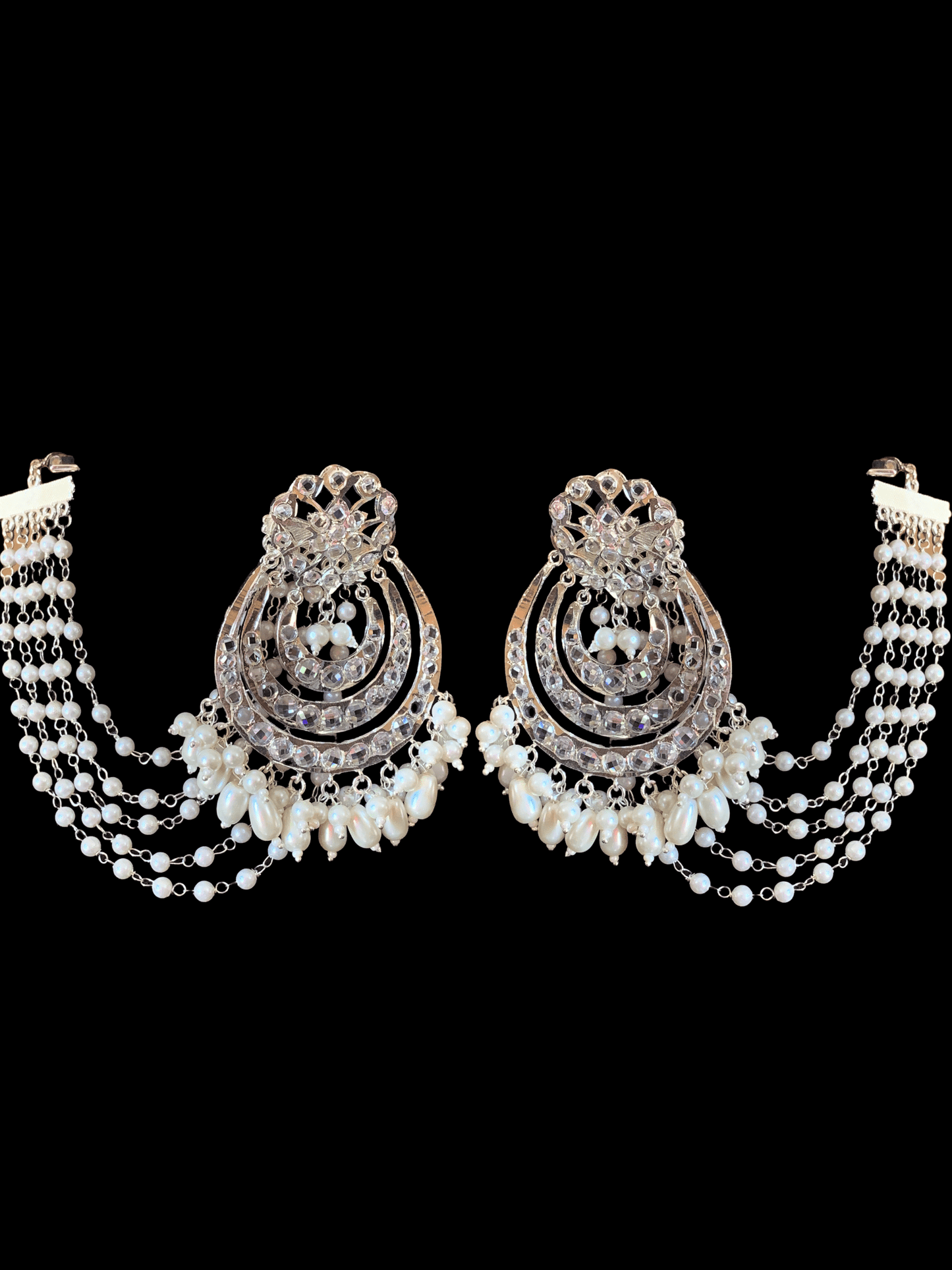 NS193 Malavika necklace set in silver plating ( SHIPS IN 3 WEEKS )