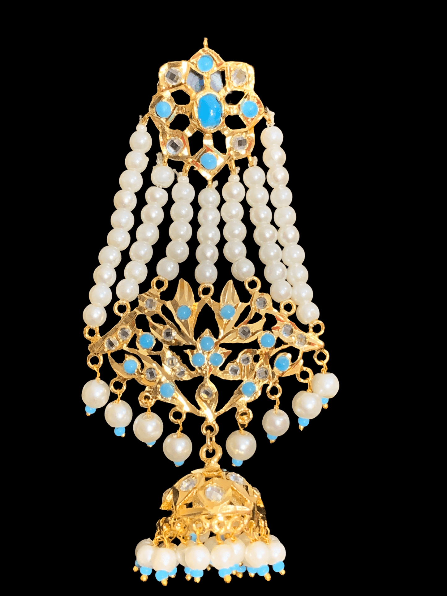 DER27 Inara jhoomar earrings in feroza (SHIPS IN 4 WEEKS )