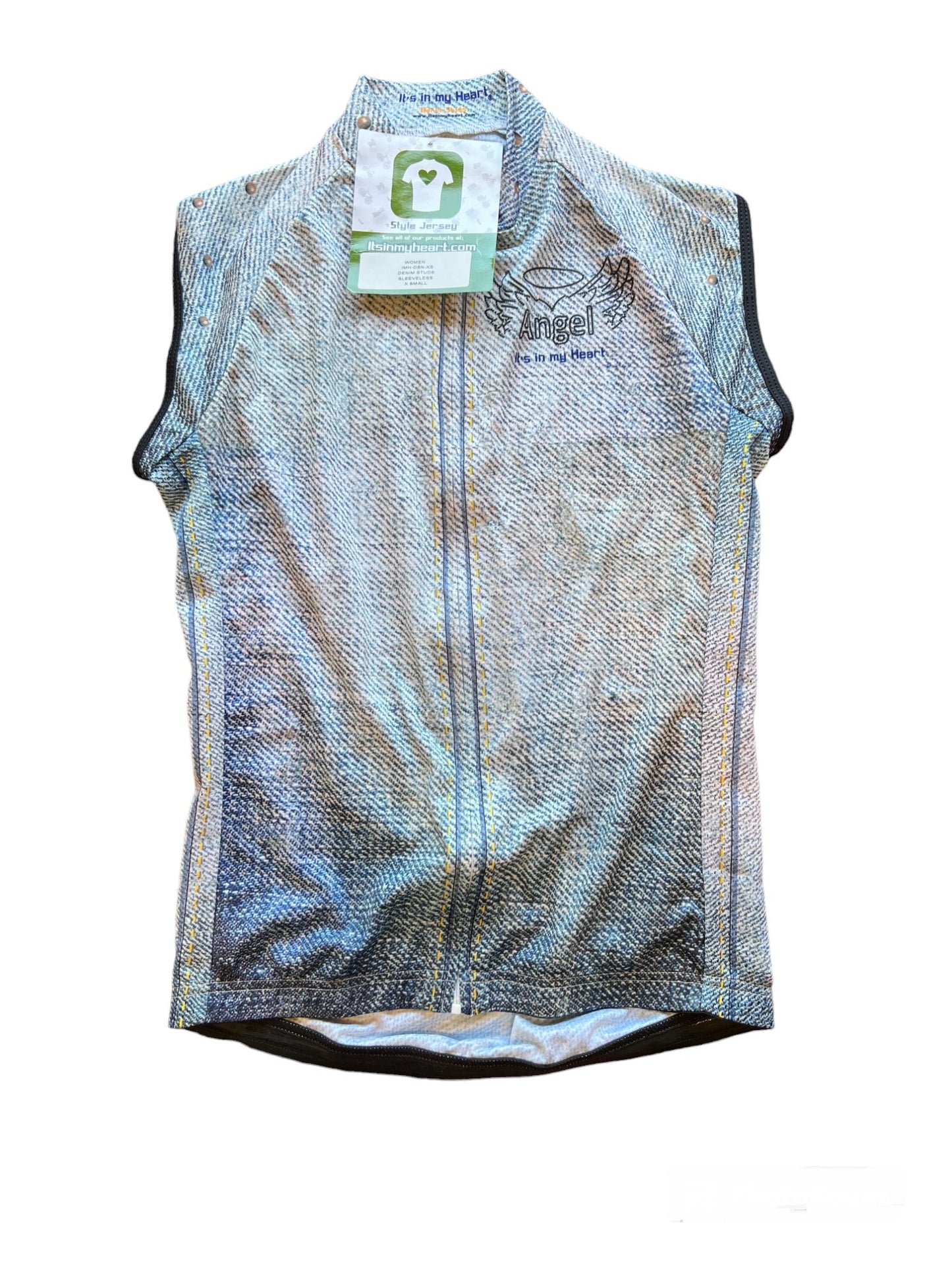 Women's Denim Sleeveless Cycling Jersey (X-Small)