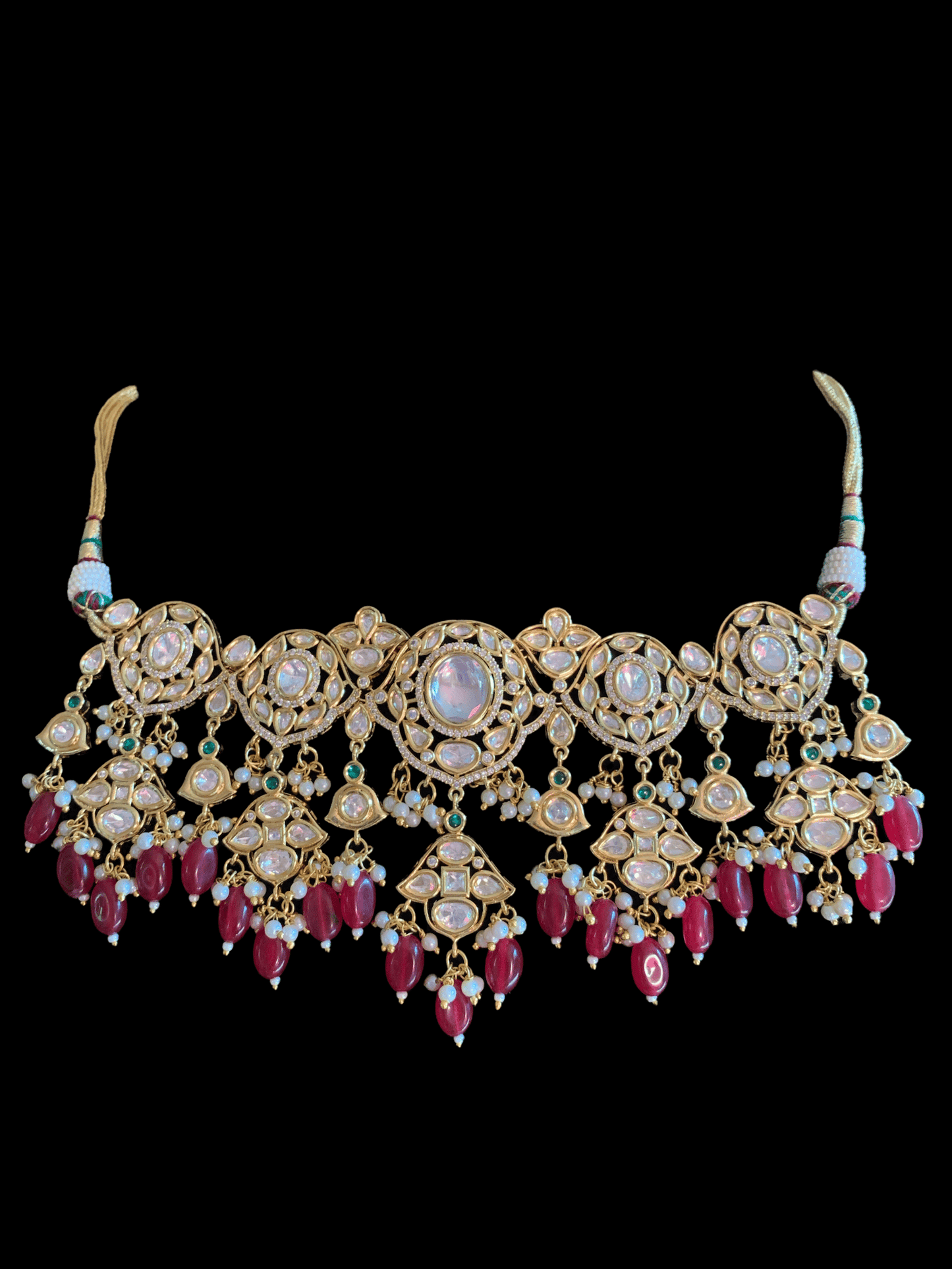C63 Liza polki choker set - red ( READY TO SHIP)