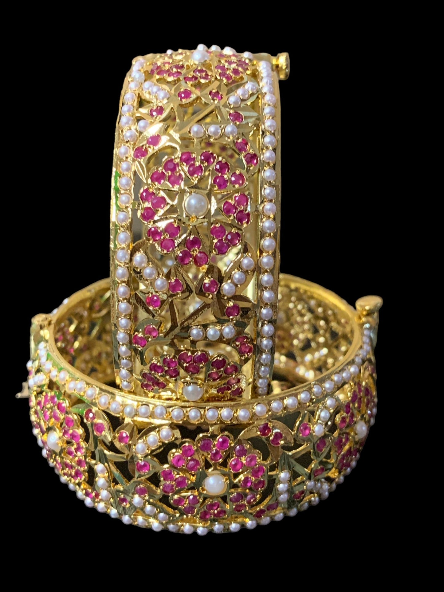 B139 Alea jadau bangles in rubies ( READY TO SHIP )