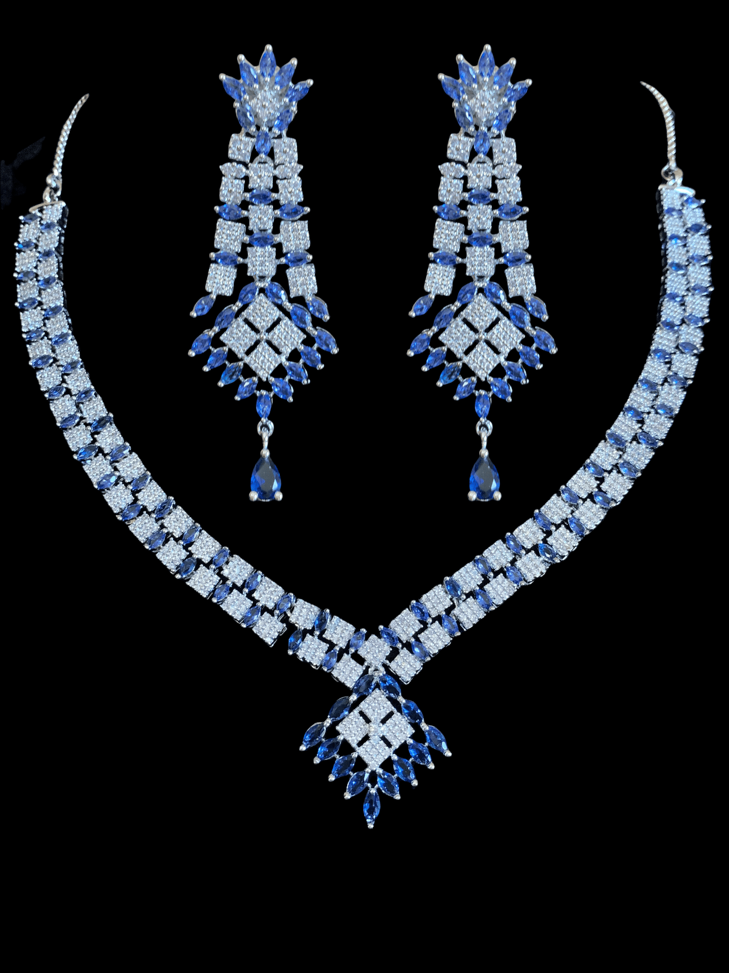 NS262 Falak cz necklace - Blue ( READY TO SHIP )