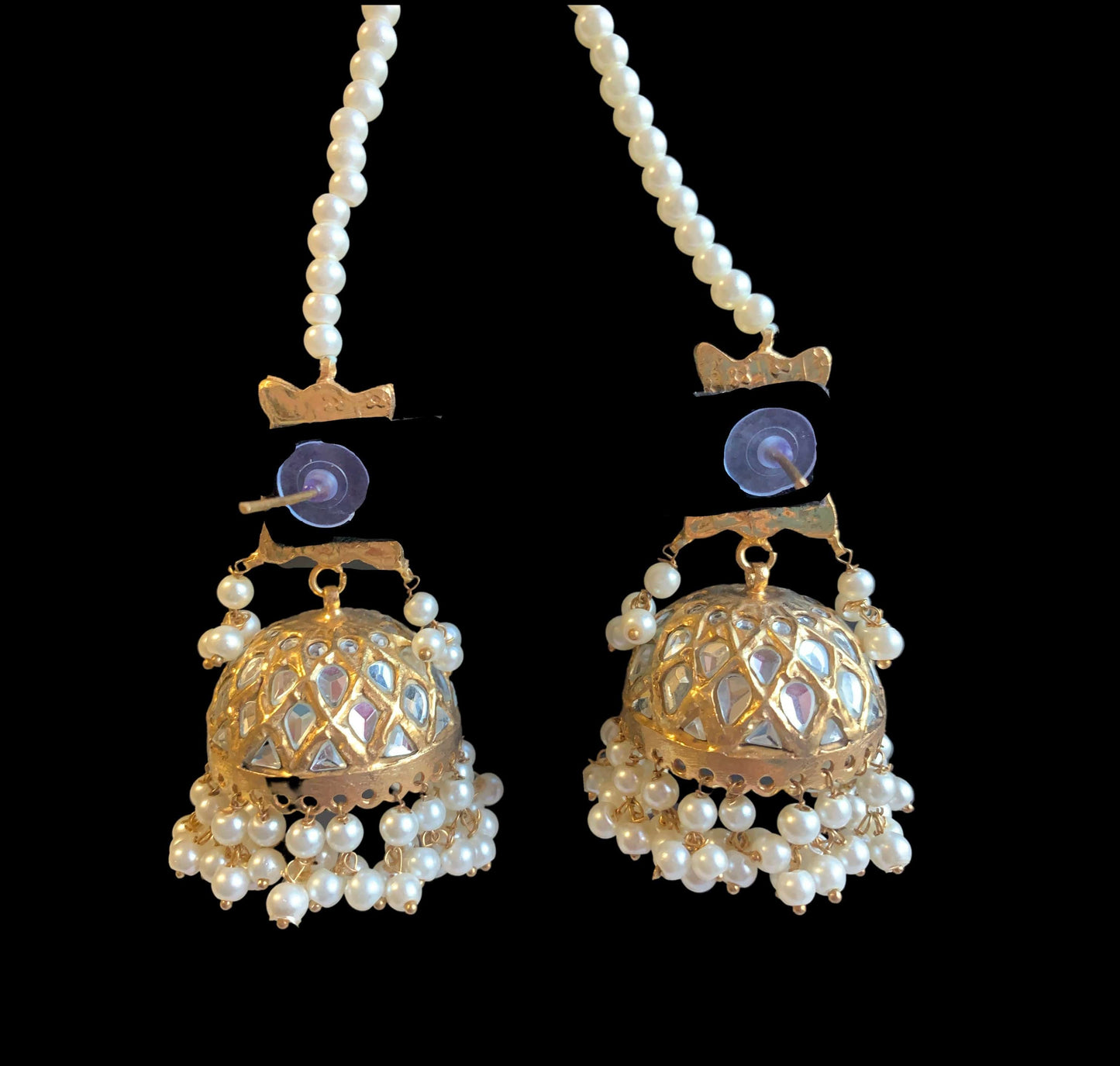 DER242 Mantra kundan jhumka ( SHIPS IN 4 WEEKS )