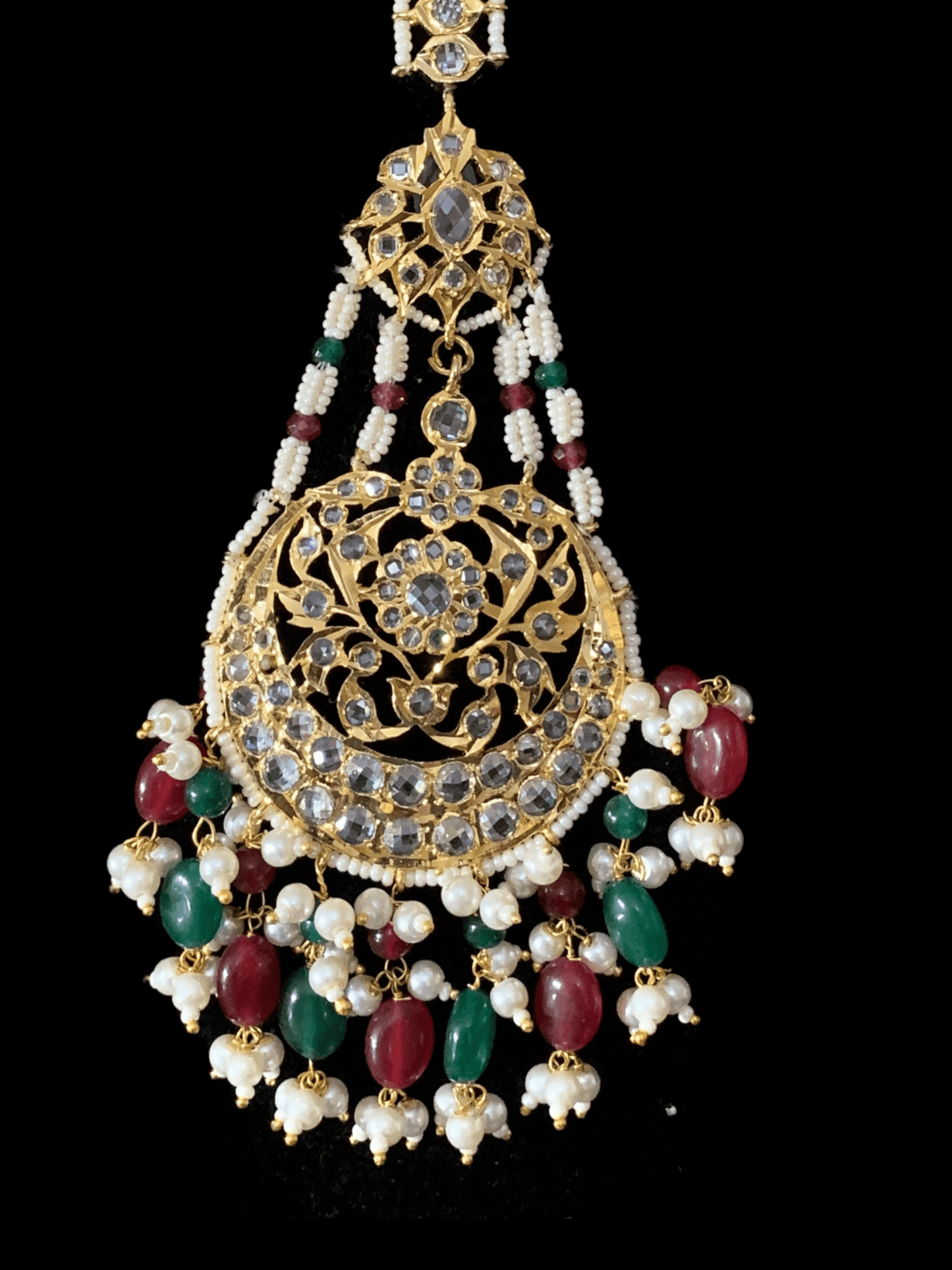 DER166 Romana ruby emerald statement jhoomar earrings ( READY TO SHIP )