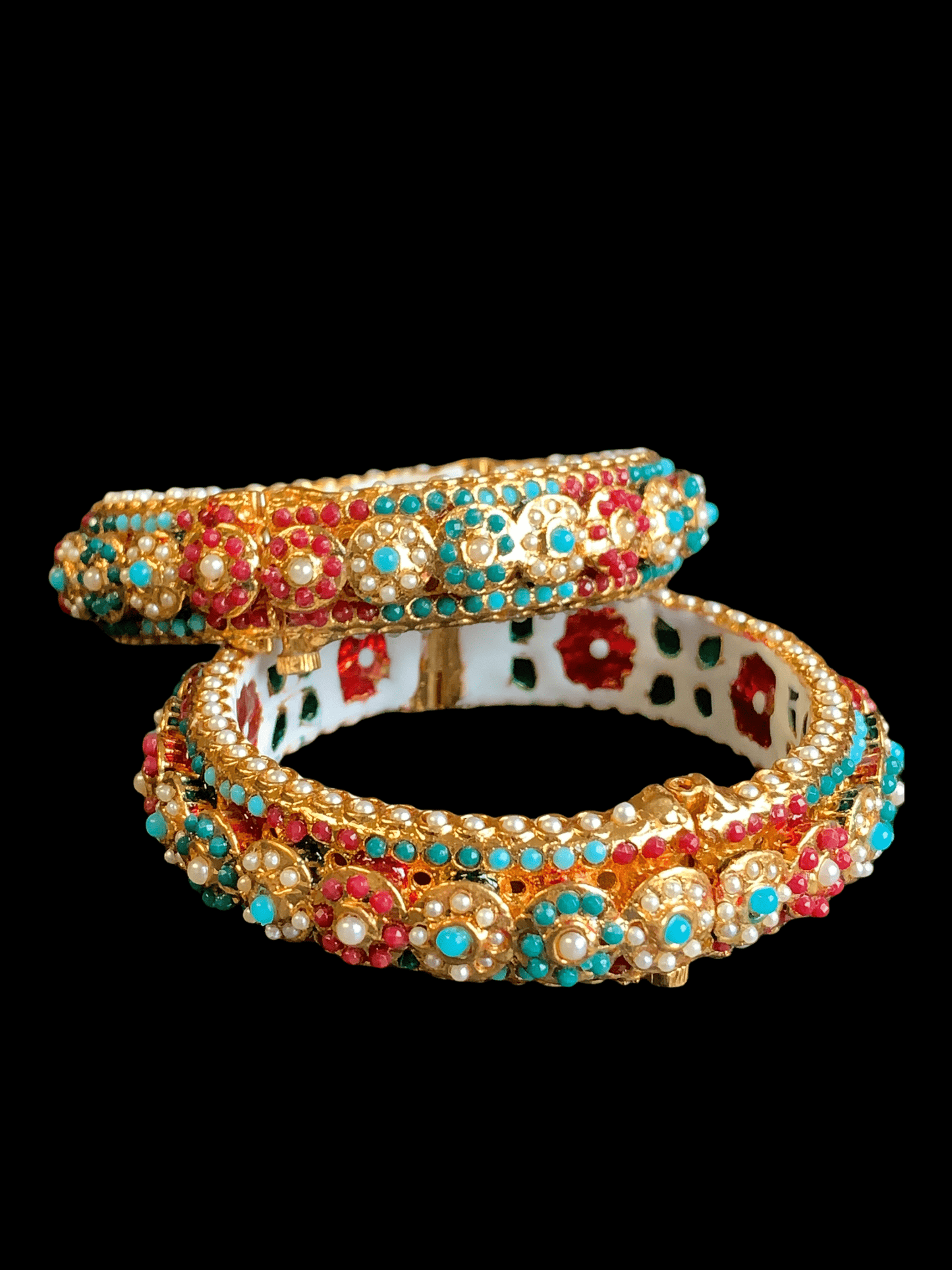 B48 Navratan rajwadi style bangles (SHIPS IN 2 WEEKS )