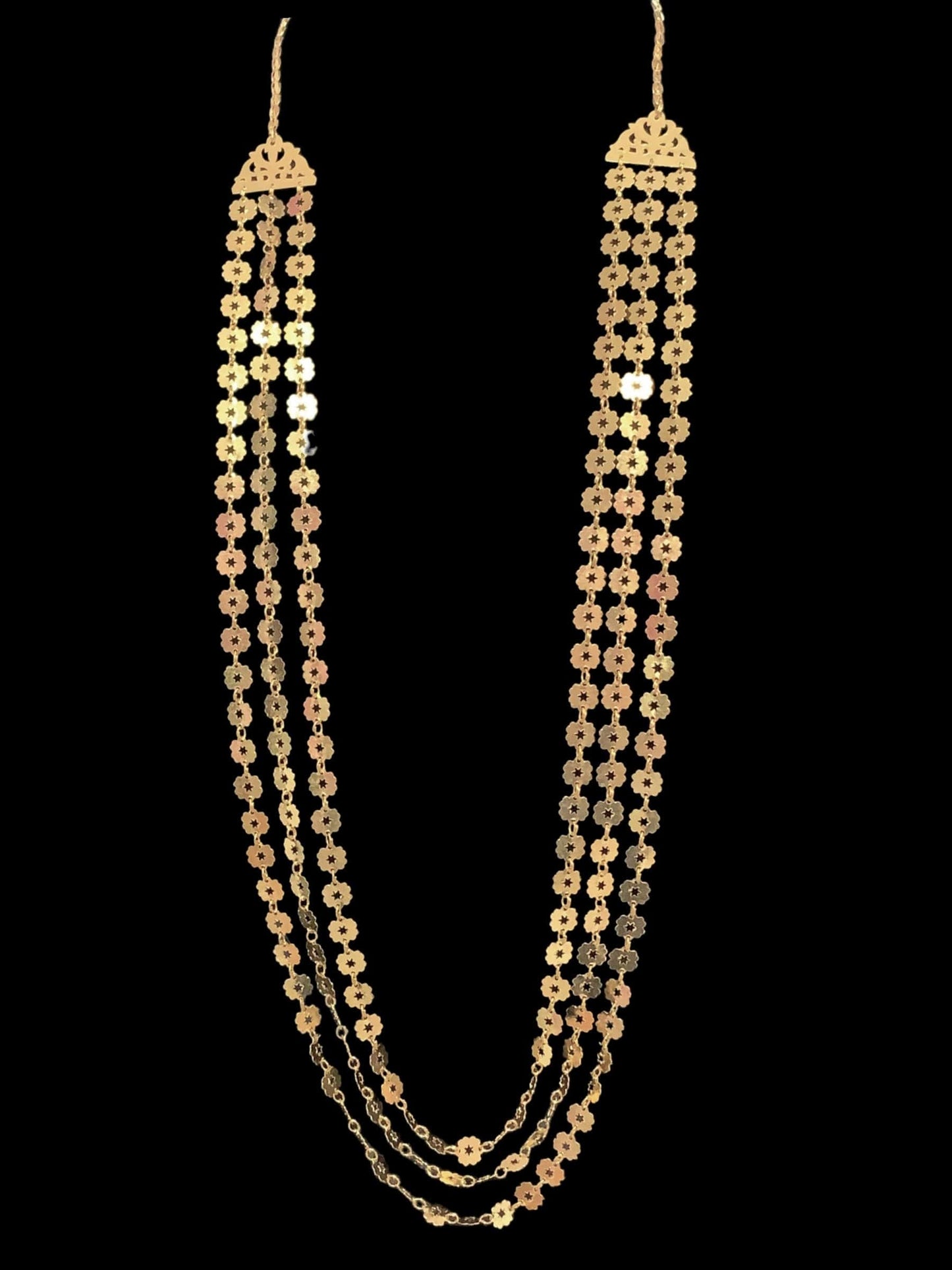 Chandan haar necklace in silver with gold plating ( SHIPS IN 4 WEEKS )