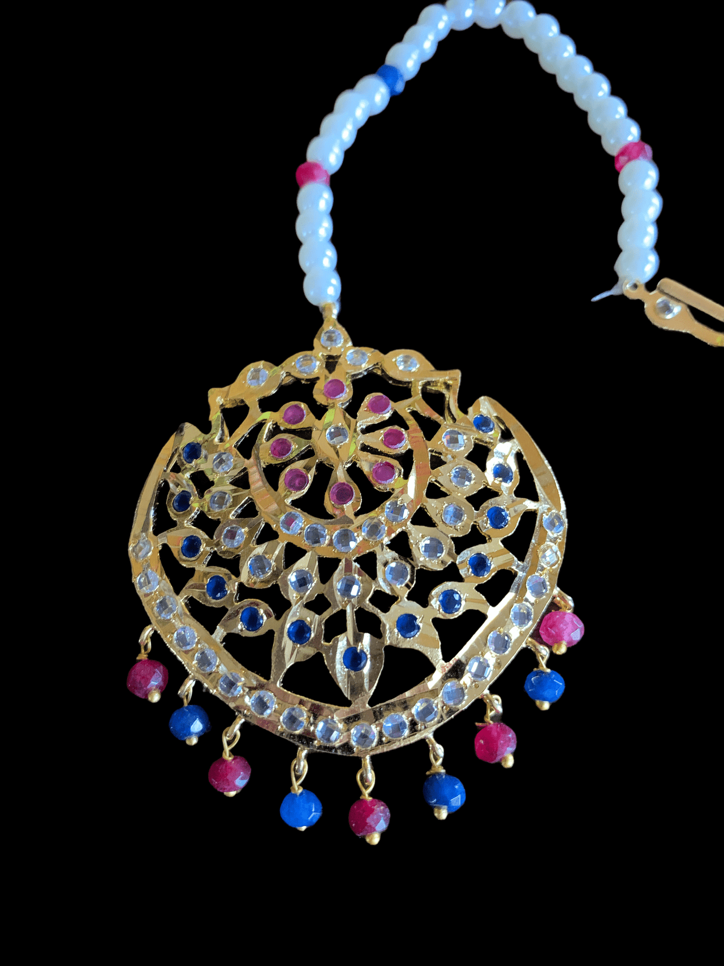DJTK120 Shana tika / tikka In ruby sapphire combination  ( READY TO SHIP )