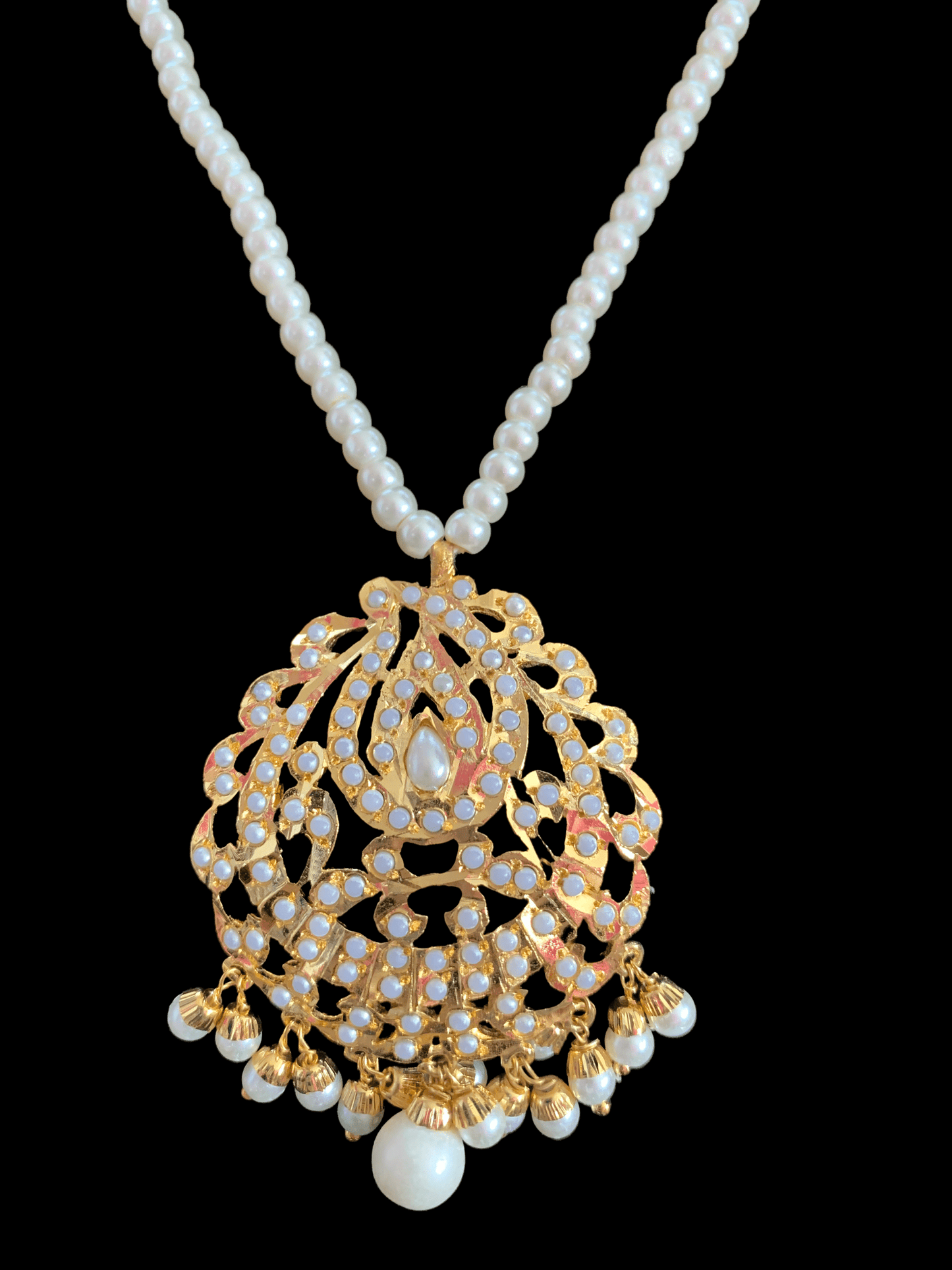 PS468 Jadau pendant set in pearls ( READY TO SHIP)