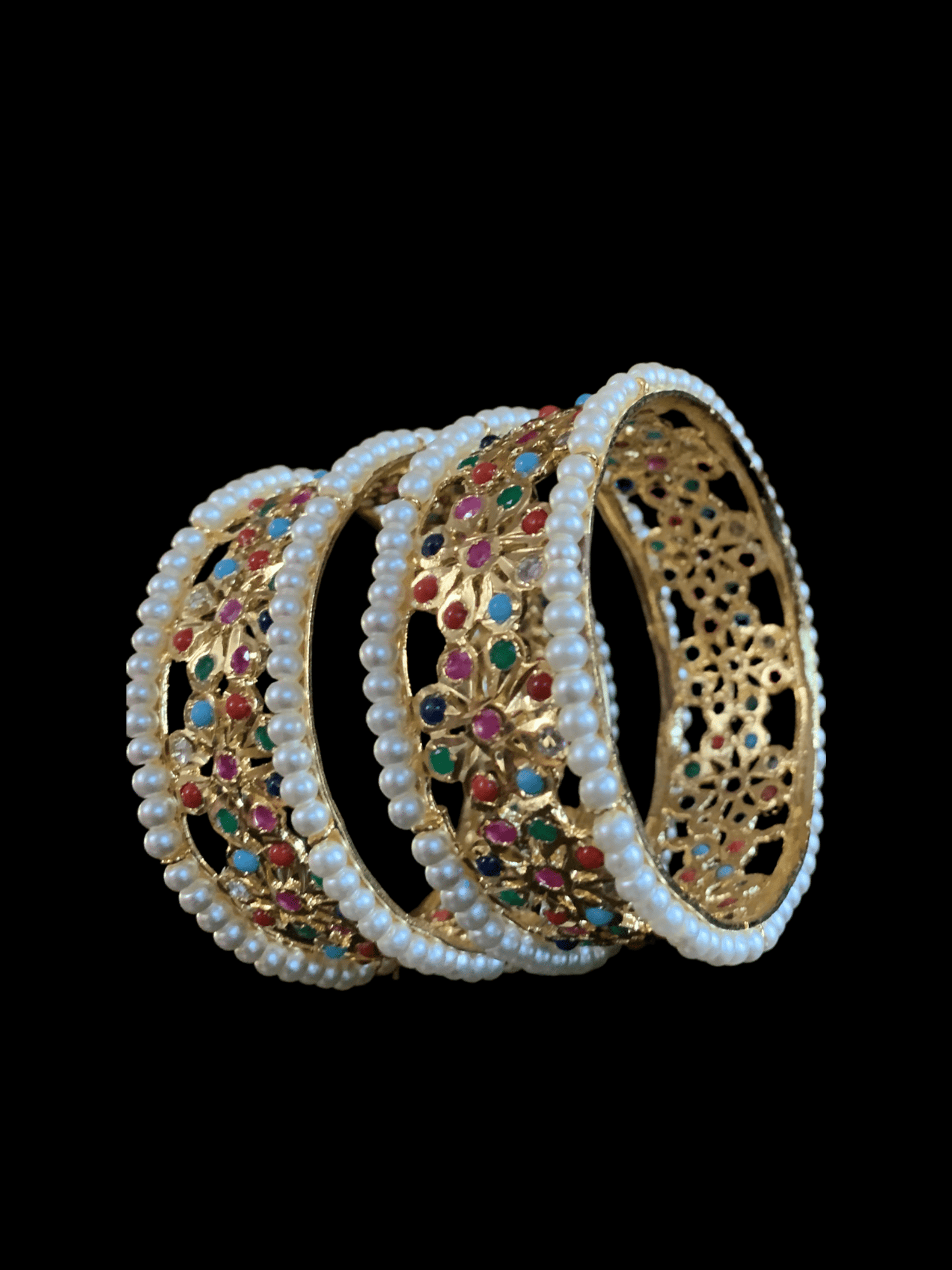 B32 Aleezay navratan bangles ( READY TO SHIP )