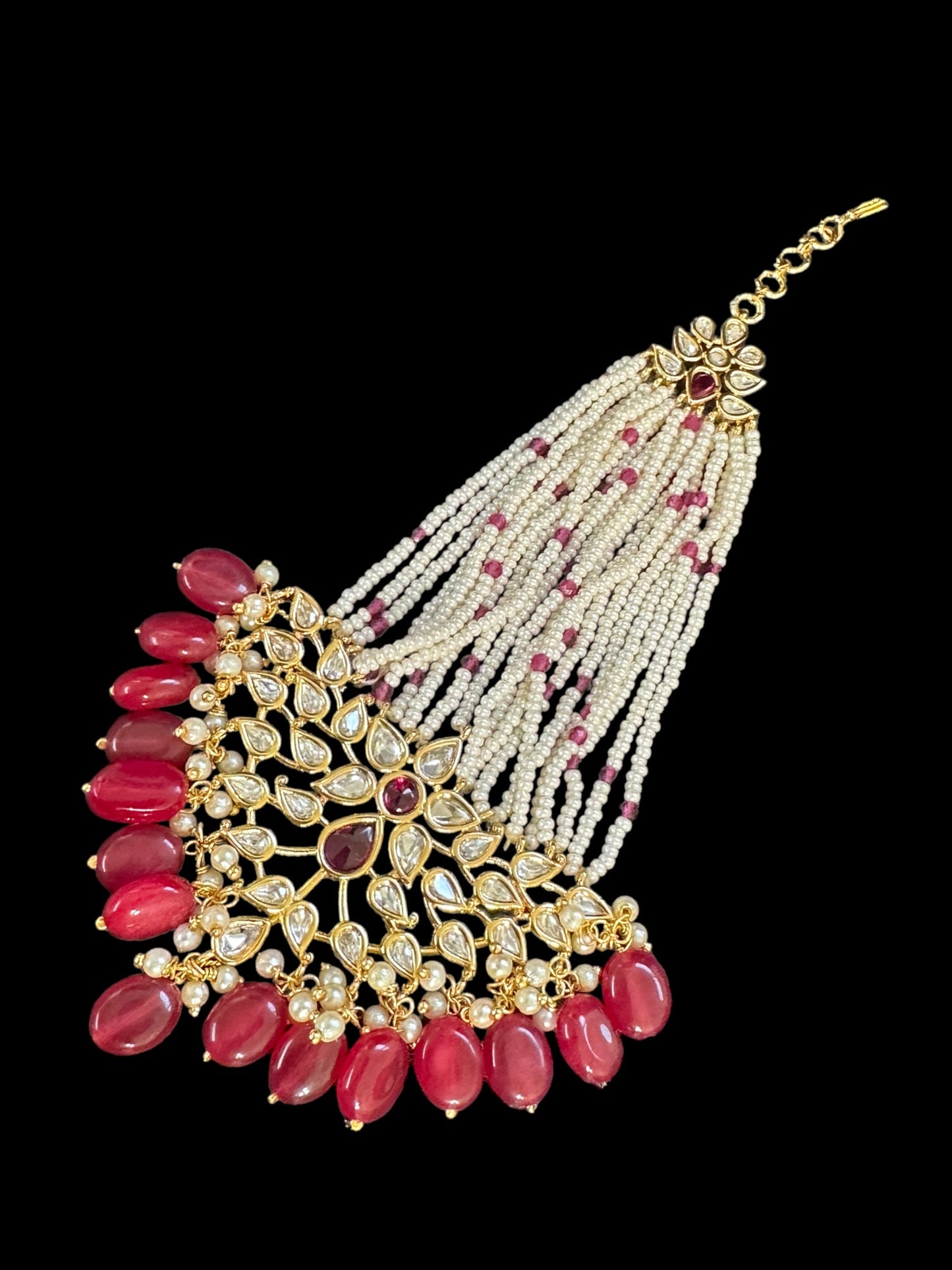 DJHR84 Gold plated high quality Polki jhoomar ( READY TO SHIP )