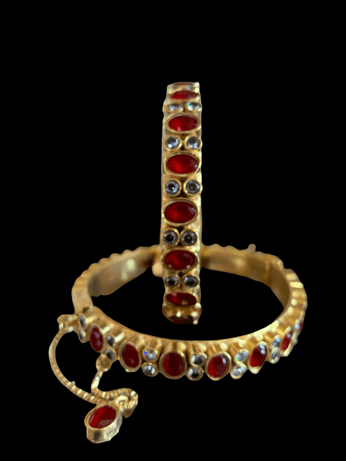B44 Kundan bangles - Red/ruby (READY TO SHIP)