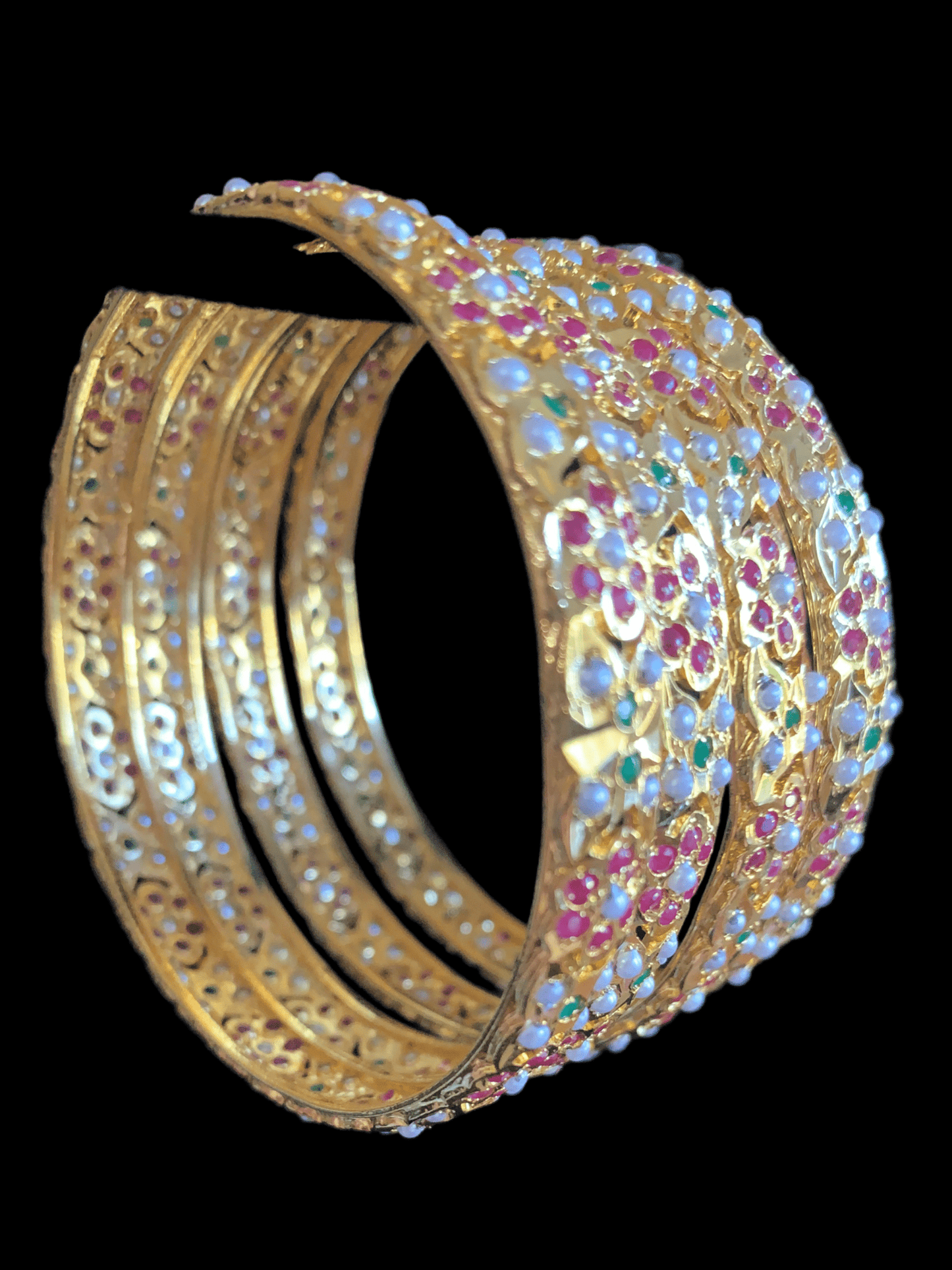 B41 / B40 Amira ruby emerald bangles - Set of 4 (READY TO SHIP )