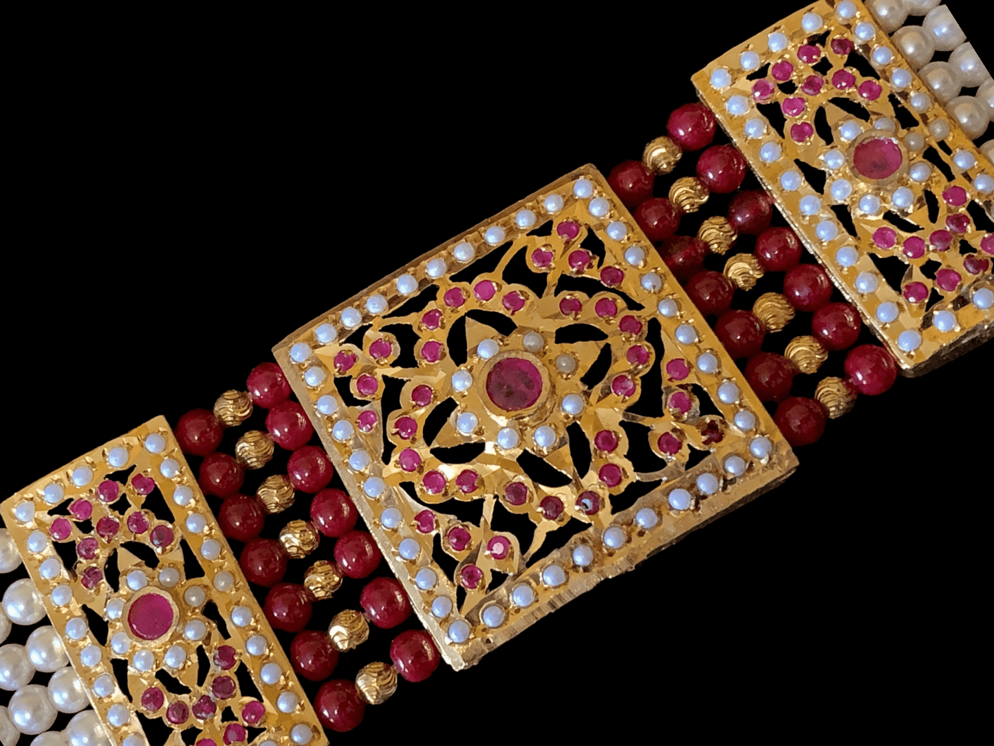 B63 Saira jadau bracelet in ruby ( SHIPS IN 4 WEEKS )