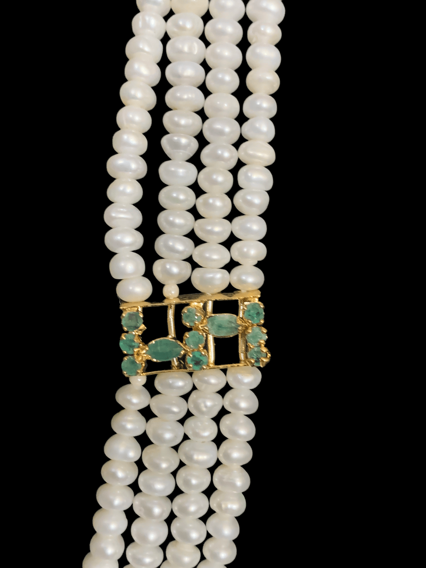 LN121 Fresh water pearl and emerald stone Rani haar ( READY TO SHIP )