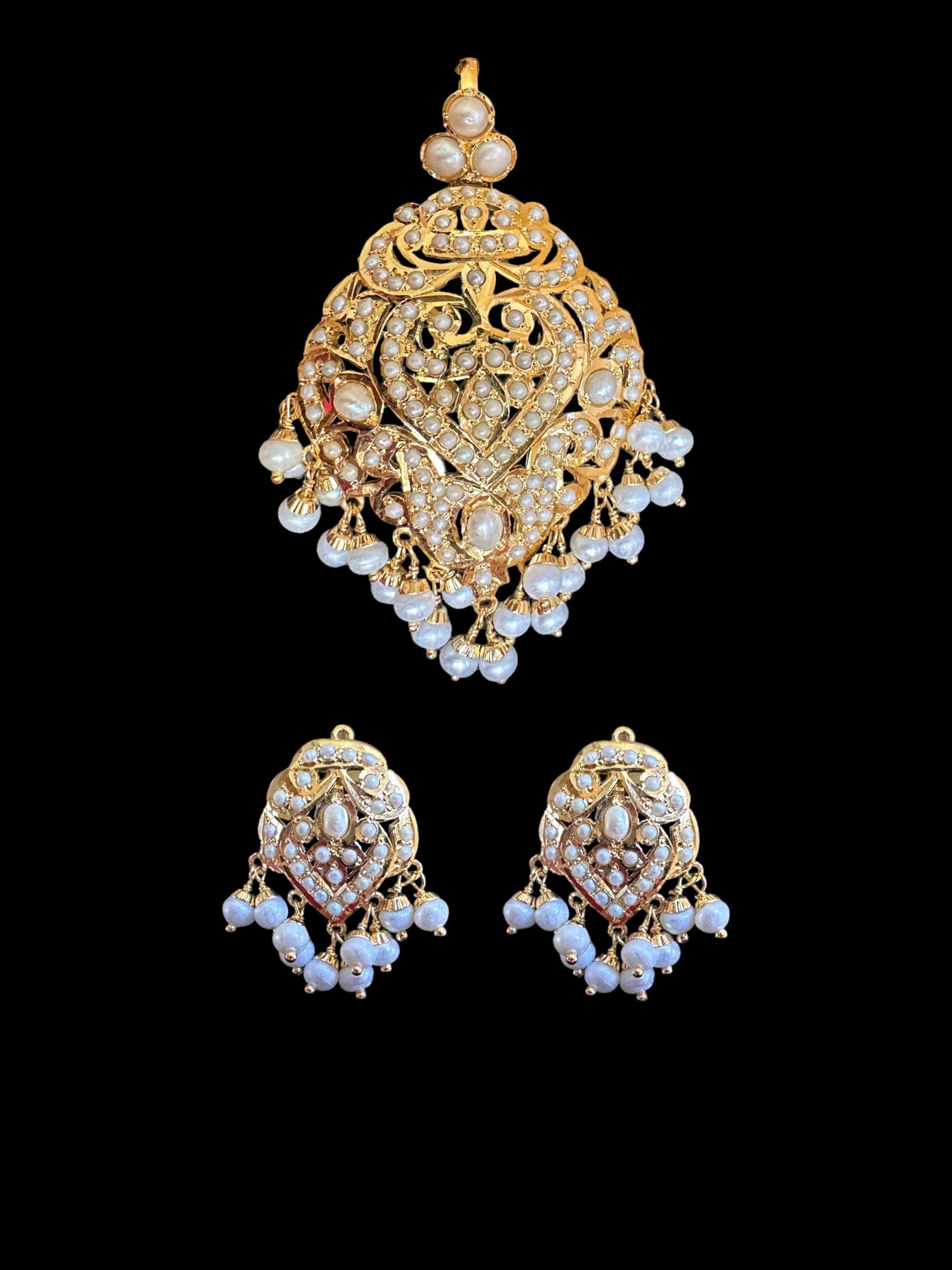 Fresh water pearl gold plated silver pendant set ( READY TO SHIP )