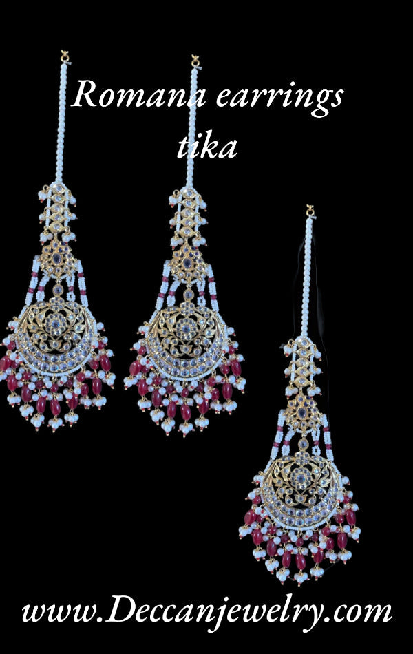Romana earrings tika in rubies ( READY TO SHIP )