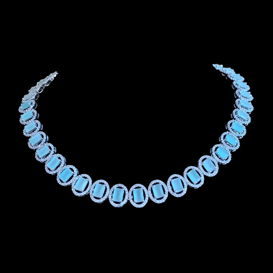 NS151 Anamika cz necklace - mint ( READY TO SHIP )