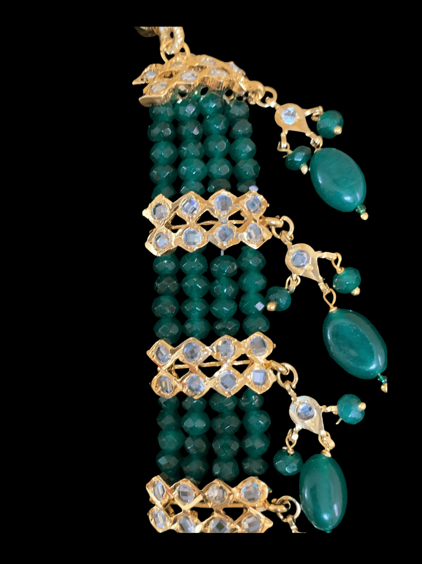 LN70 Esra multipendant necklace-dark green ( READY TO SHIP )
