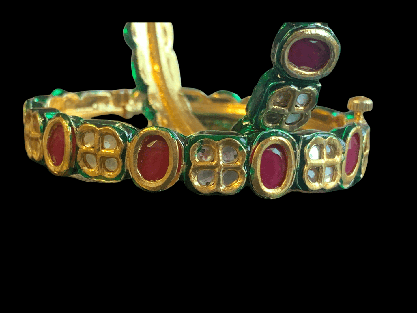 B180 Amelia kundan bangles in ruby ( READY TO SHIP )