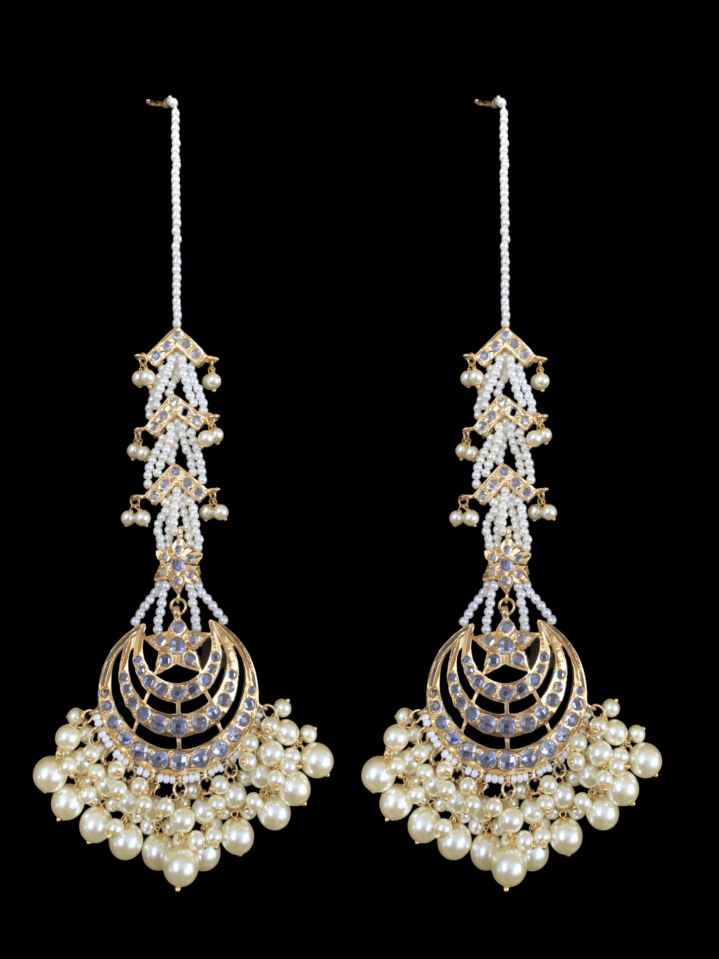 DJET28 Tahura earrings tika in pearls ( READY TO SHIP )
