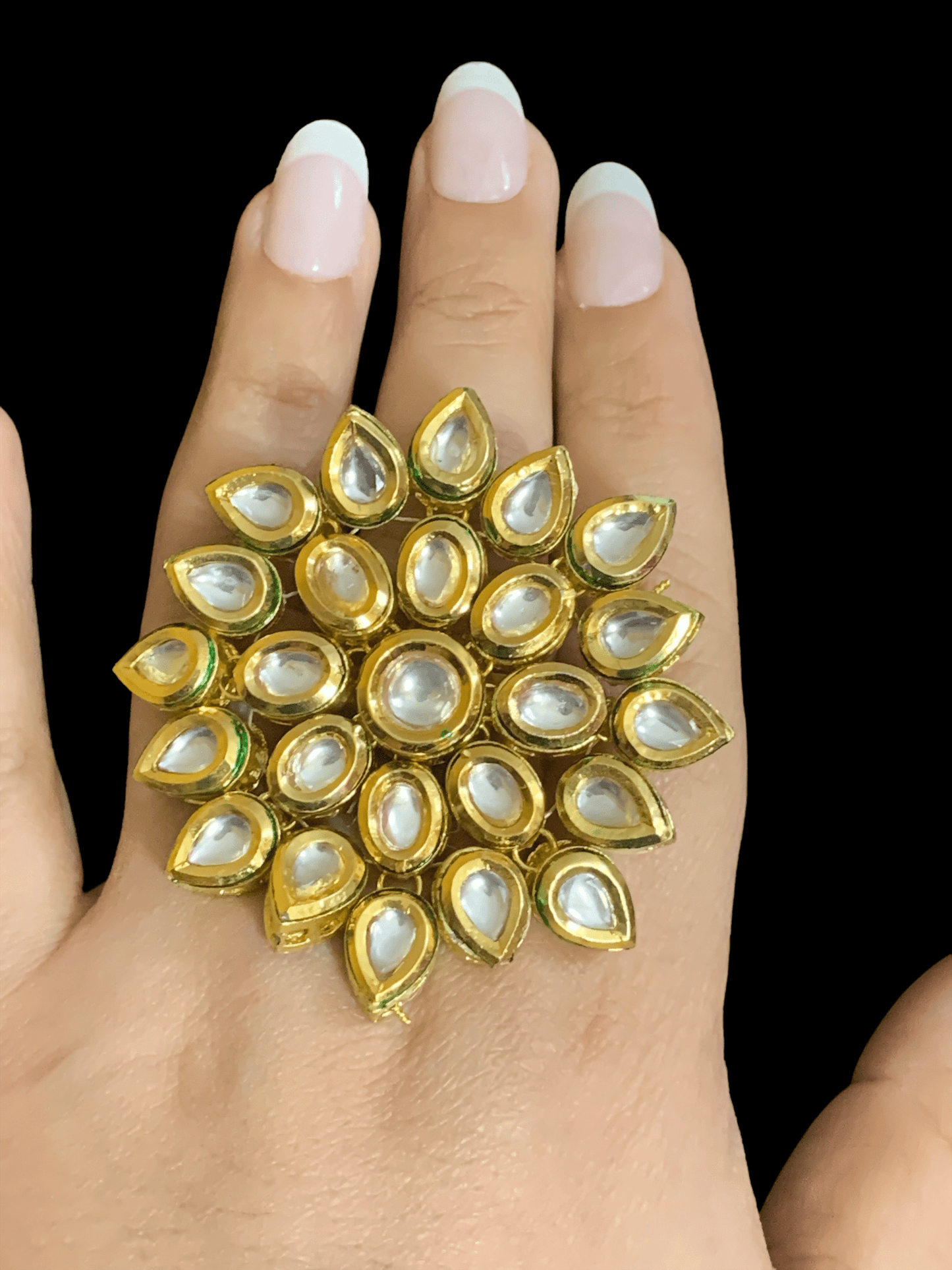 DJR71 Oversized Kundan statement ring ( READY TO SHIP )