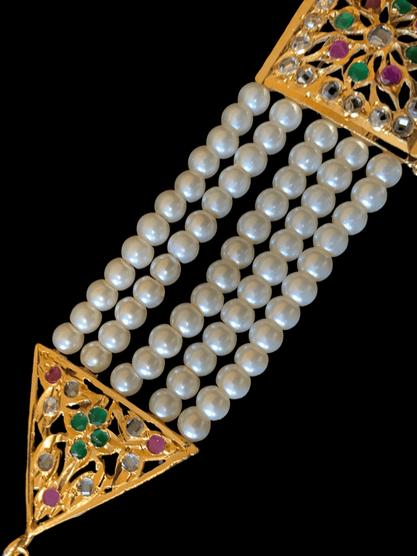 B68 Ariha Ruby emerald pearl bracelet ( READY TO SHIP )