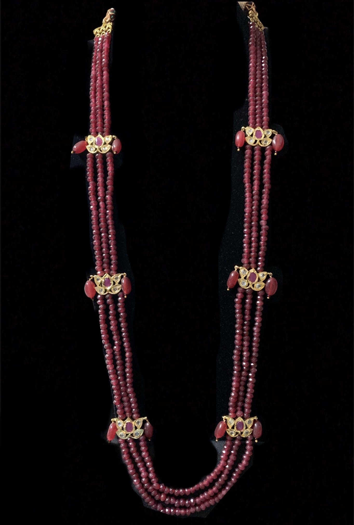 LN64 Raina Ruby beads necklace (SHIPS IN 3 WEEKS )