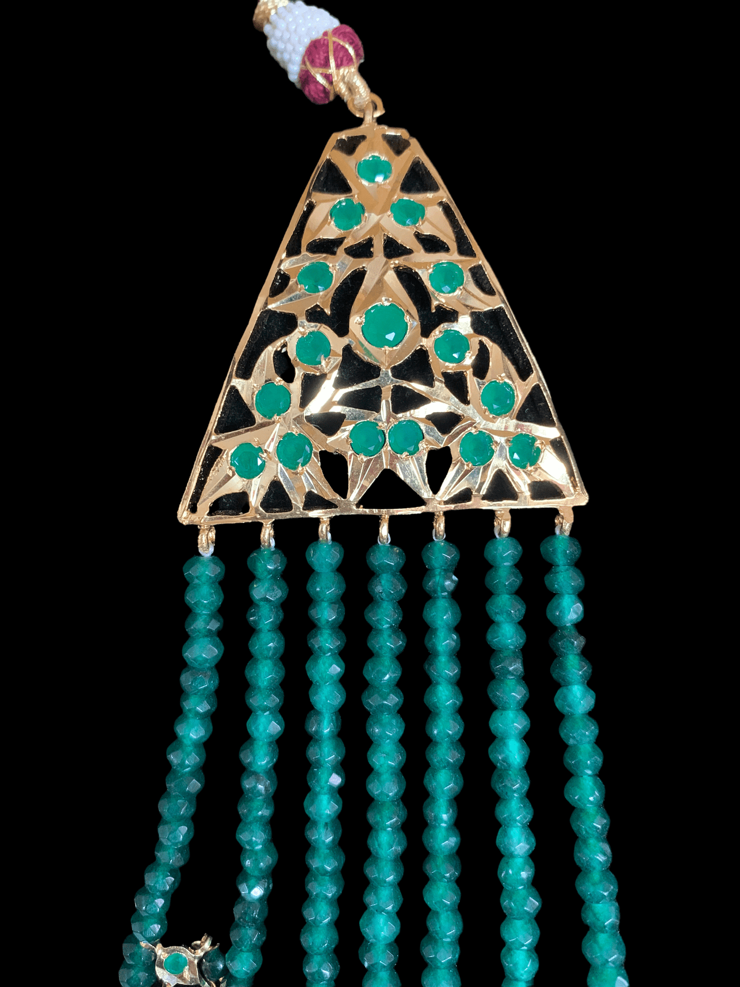 SAT29 Insia bridal satlada in green beads ( SHIPS IN 4 WEEKS )