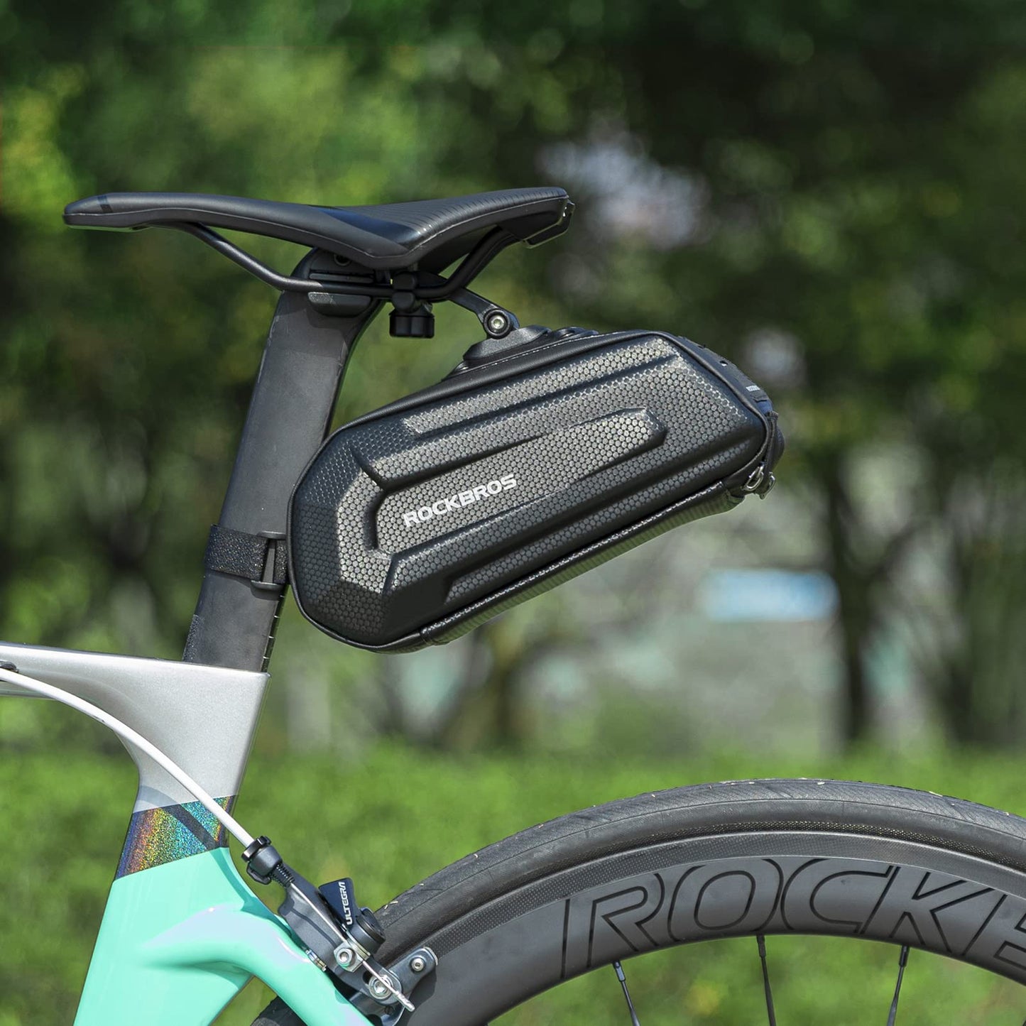 ROCKBROS Bike Bicycle 1.7L Saddle Seat Bag 3D Hard Shell with Silver Reflective Strip