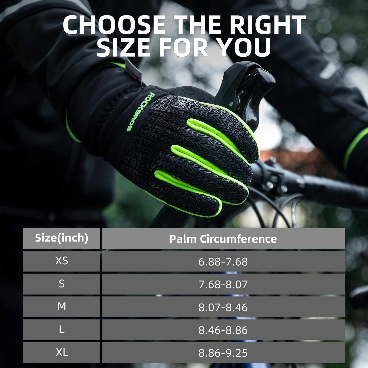 ROCKBROS Winter Cycling Gloves, Windproof Thermal Touchscreen Gloves for Men Women