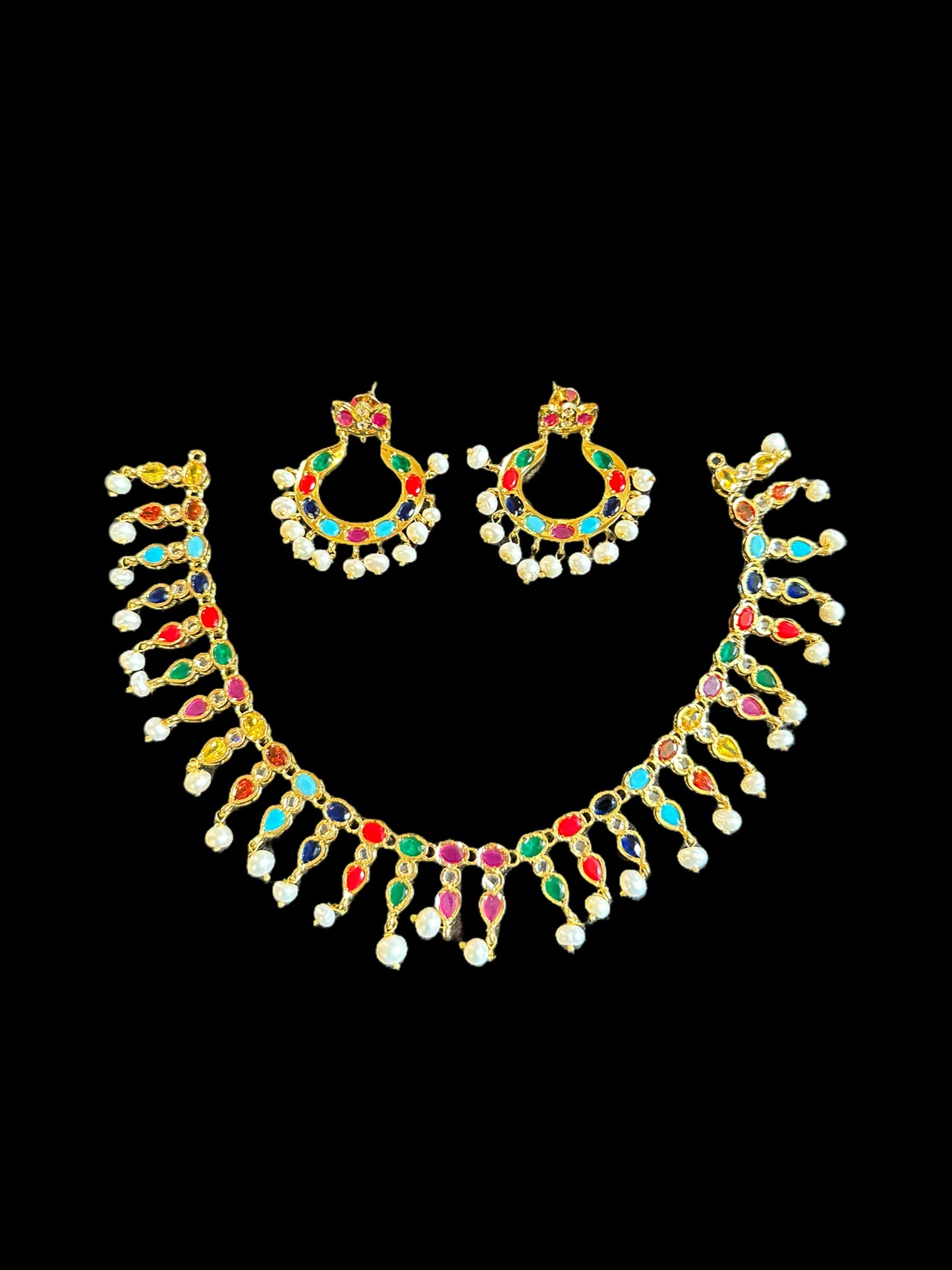 DNS35 gold plated necklace with earrings ( READY TO SHIP )